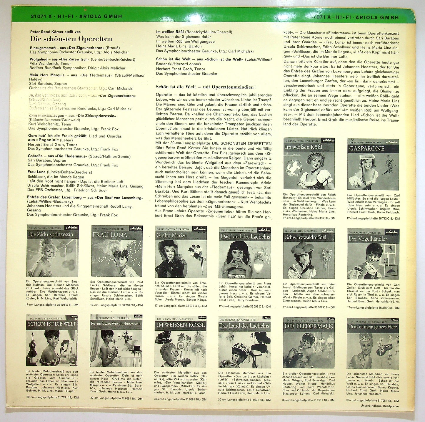 EBOND Peter Rene Korner Stellt Vor : Die Schonsten Operetten Vinile V110128