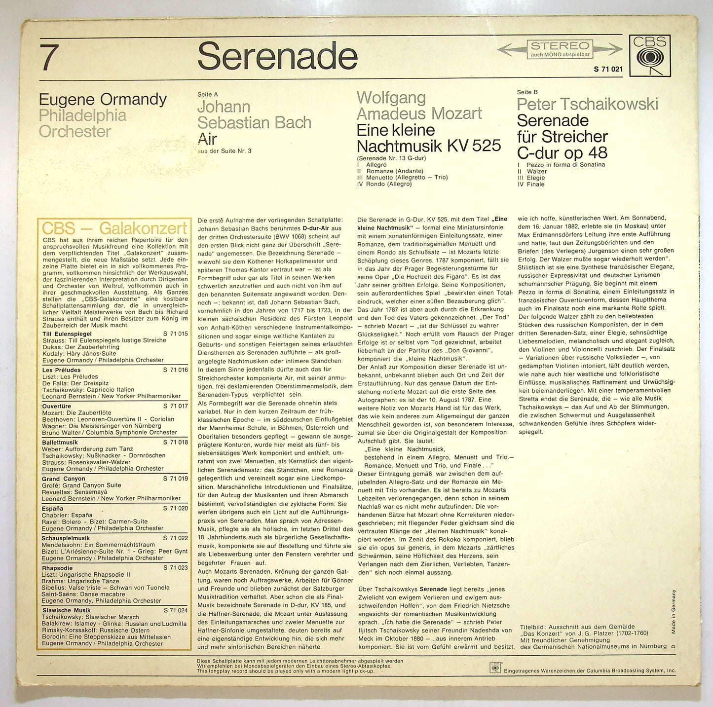 EBOND Eugene Ormandy - Serenade Vinile V110129