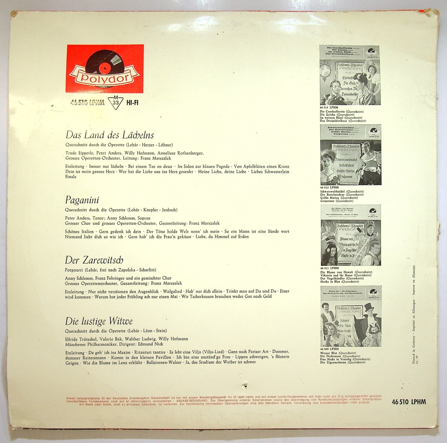 EBOND Das Land Des Lachelns - Querschnitte Durch Die Operetten Vinile V110137