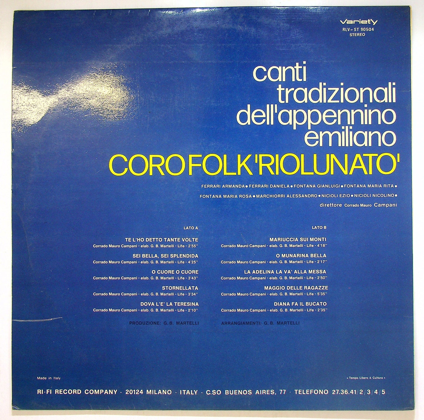 EBOND Canti Tradizionali Dell'Appennino Emiliano Vinile V110142
