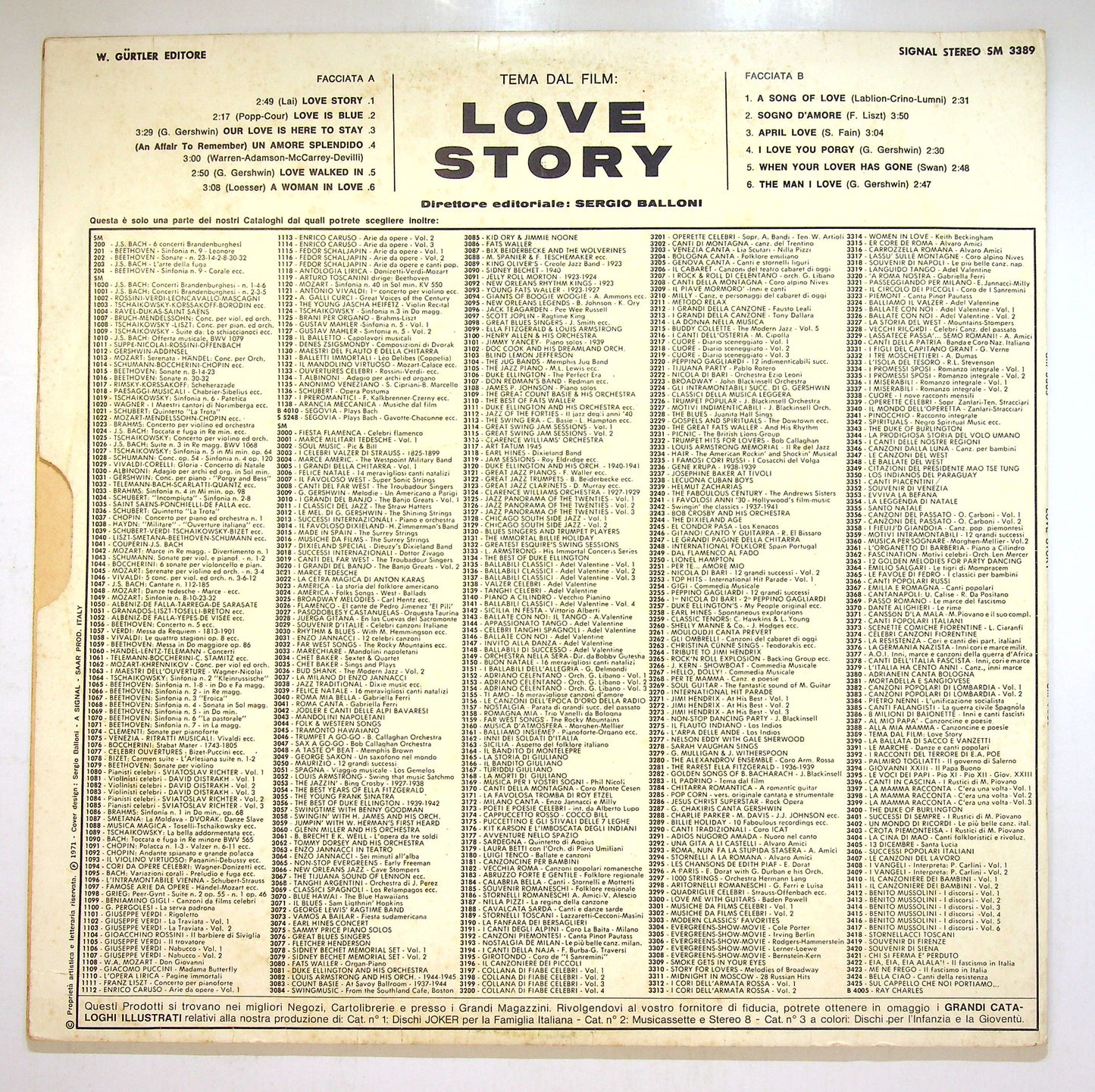 EBOND Various - Tema Dal Film: Love Story Vinile V112015
