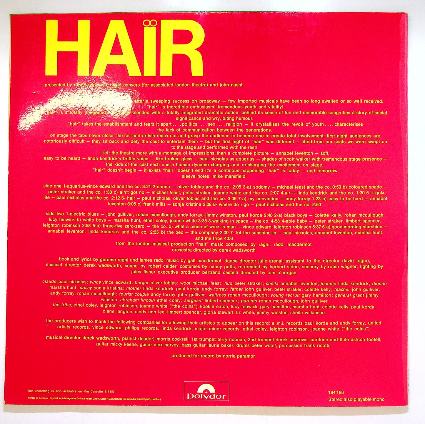 EBOND Various - Hair Vinile V112019