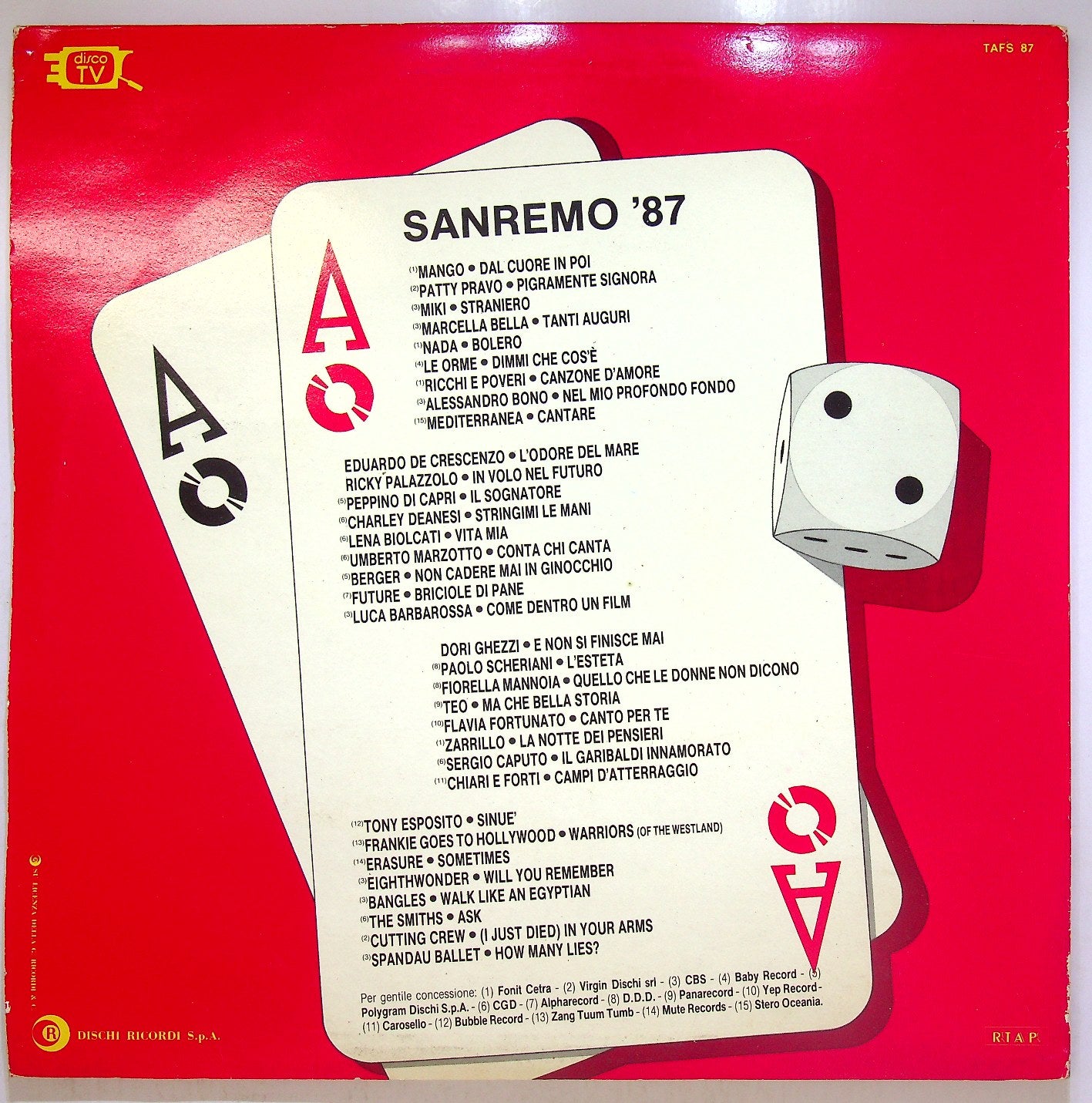 EBOND Various - Sanremo 87 Vinile V113044