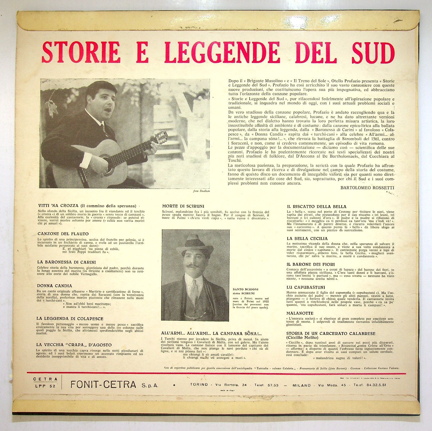 EBOND Otello Profazio - Storie E Leggende Del Sud Vinile V113062
