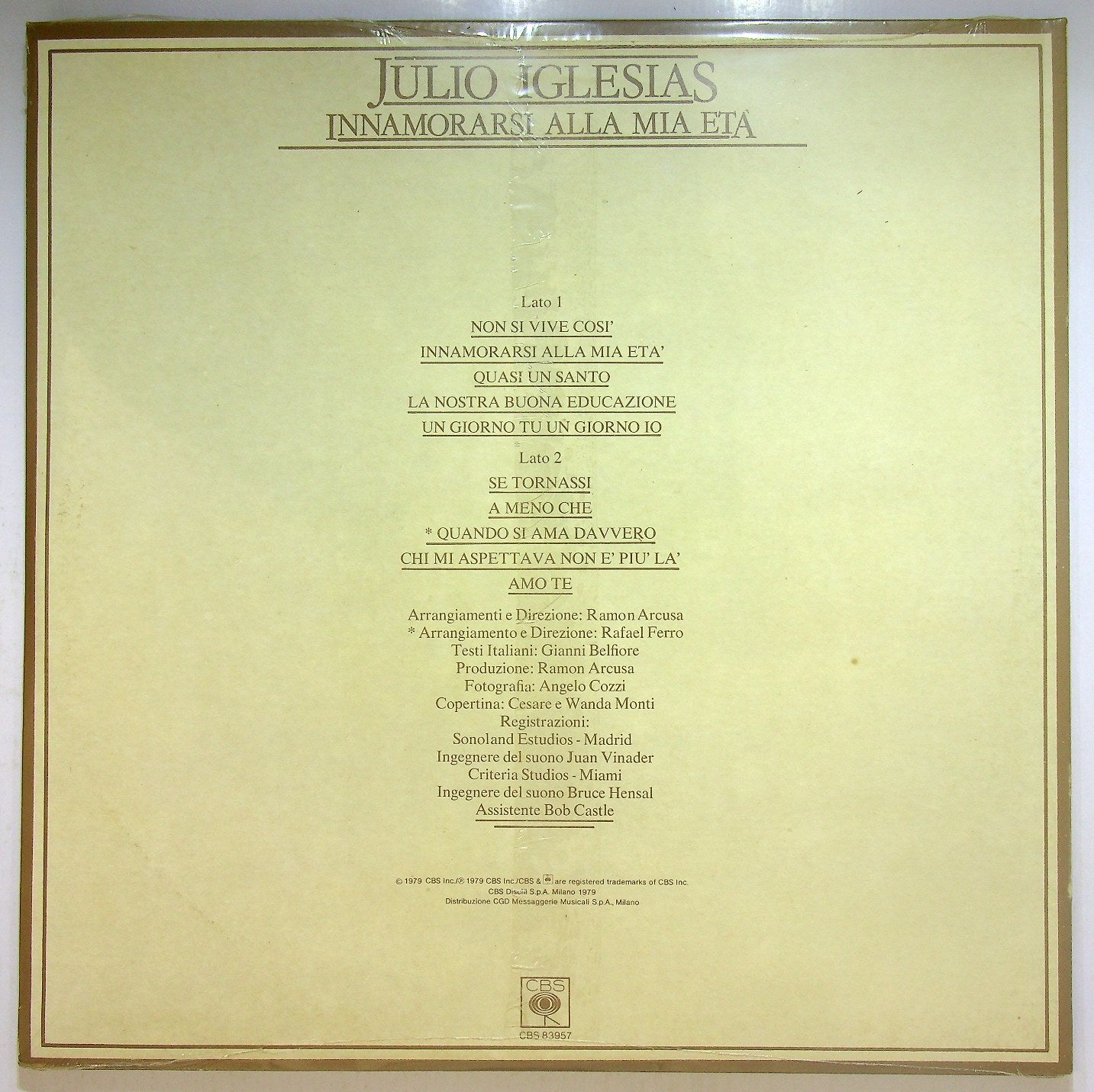EBOND Julio Iglesias - Innamorarsi Alla Mia Eta Vinile V113066