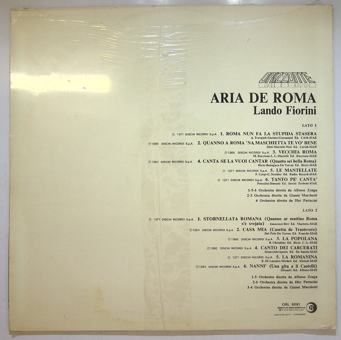 EBOND Lando Fiorini - Aria De Roma Vinile V113071