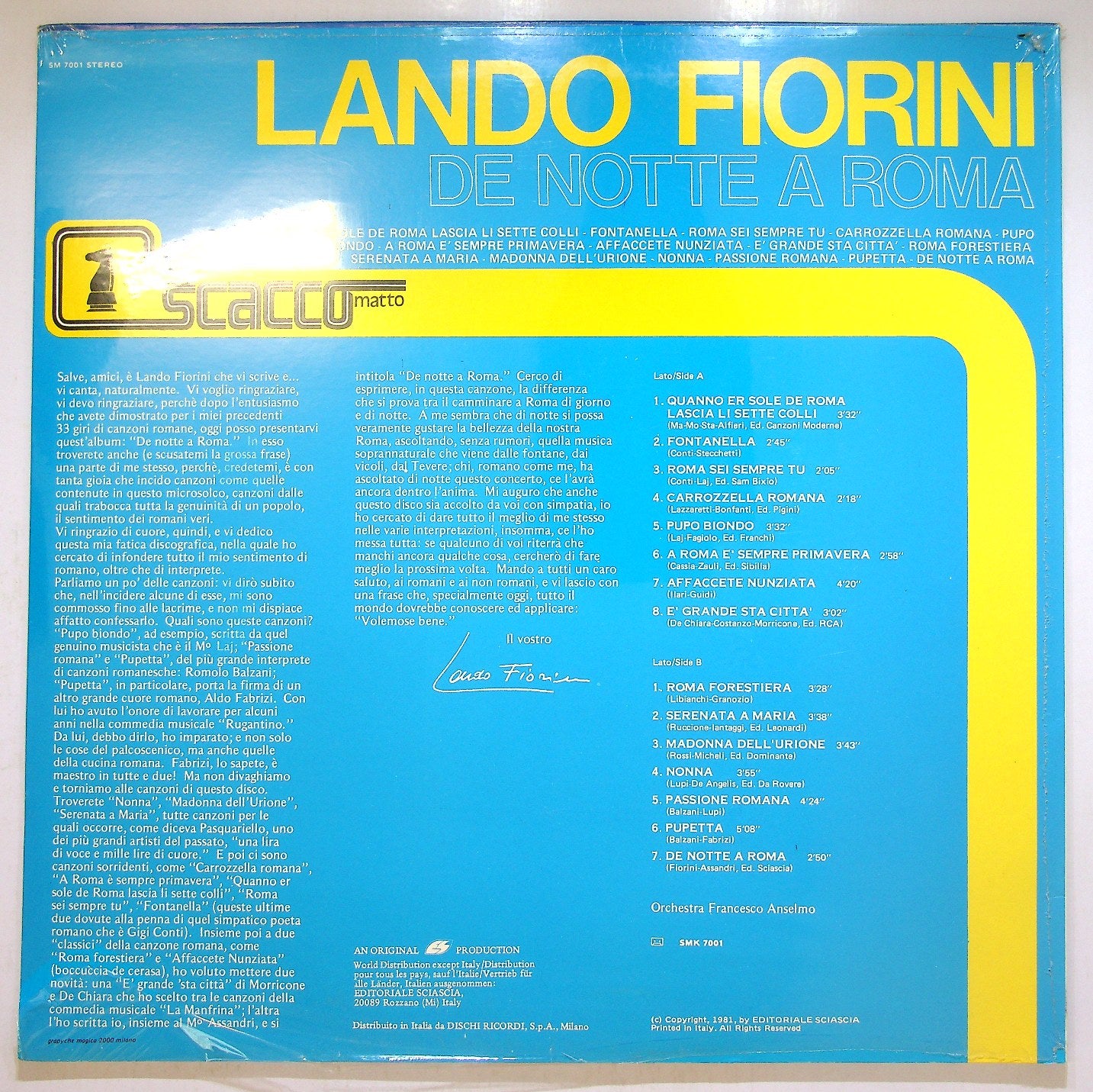 EBOND Lando Fiorini - De Notte A Roma Vinile V113072