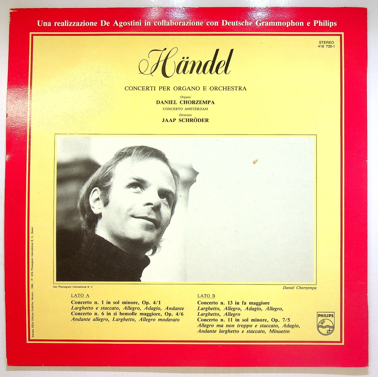 EBOND Handel Concerti Per Organo E Orchestra Vinile V113139