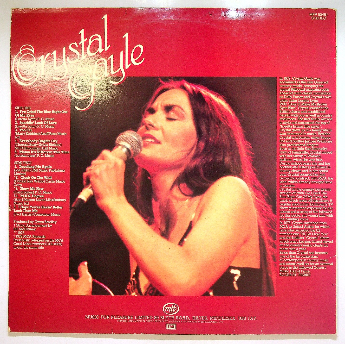 EBOND Crystal Gayle - I've Cried The Blue Right Out Of My Eyes Vinile V114135
