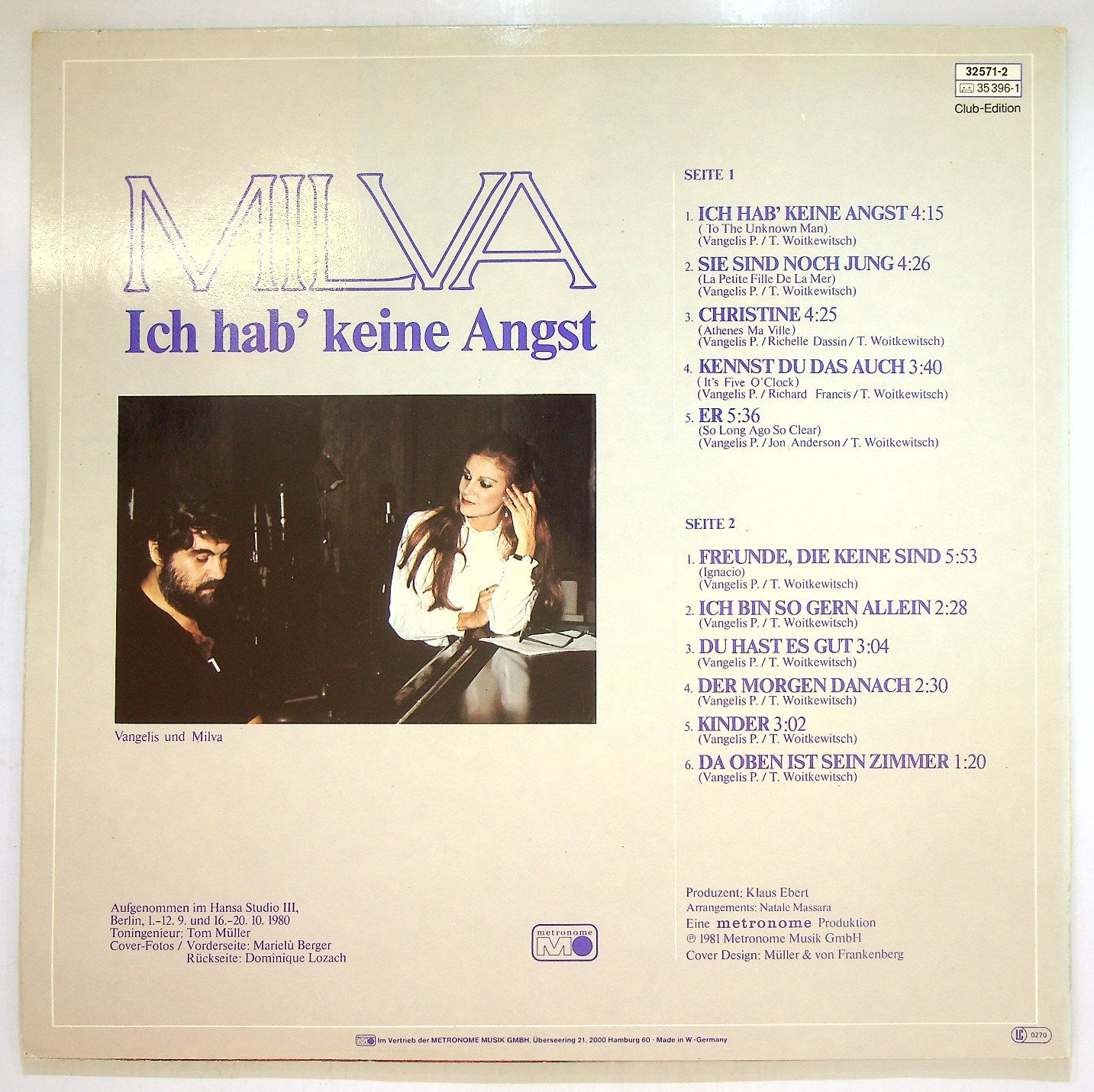 EBOND Milva - Ich Hab' Keine Angst Vinile V115051