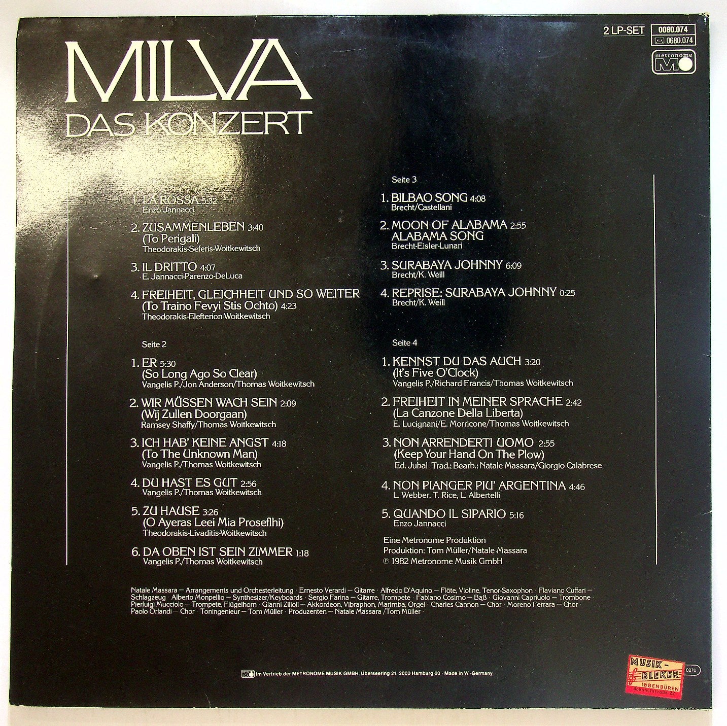EBOND Milva - Das Konzert Vinile V115055