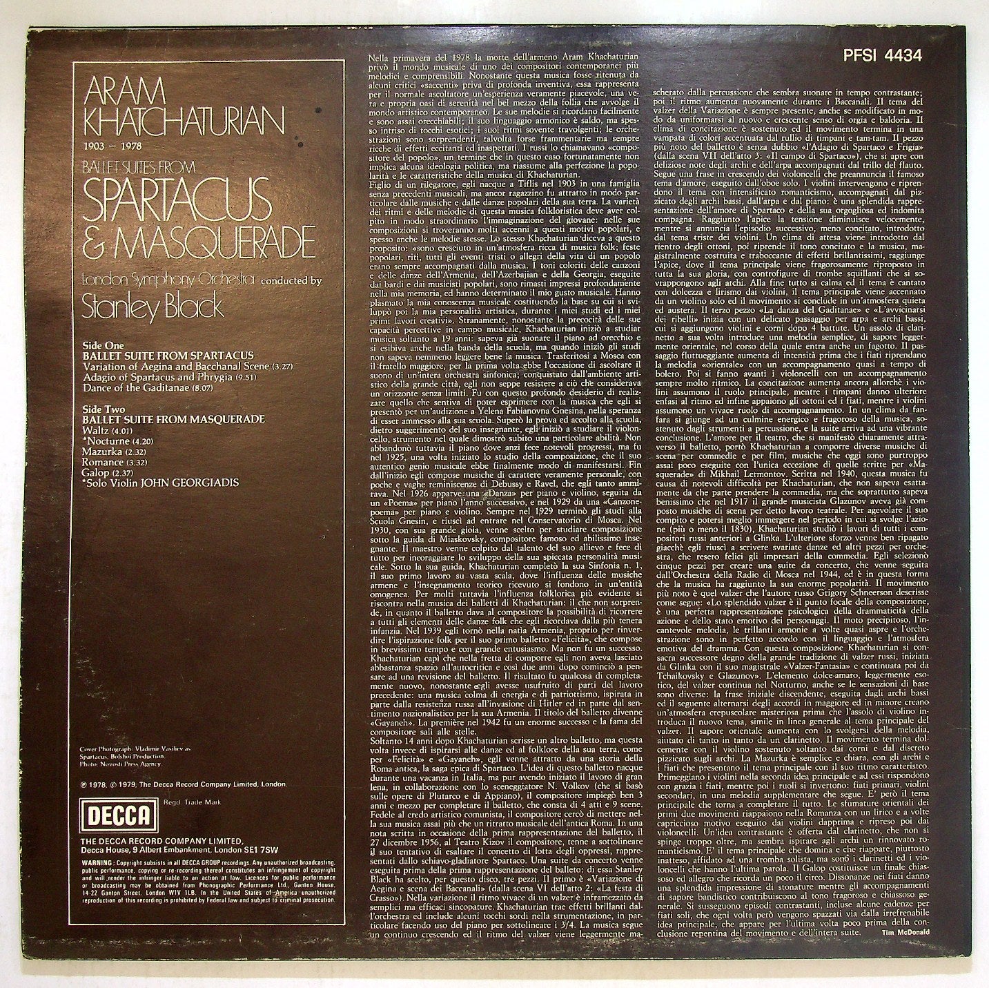 EBOND Ballets Suites From Spartacus & Masquerade Vinile V116057