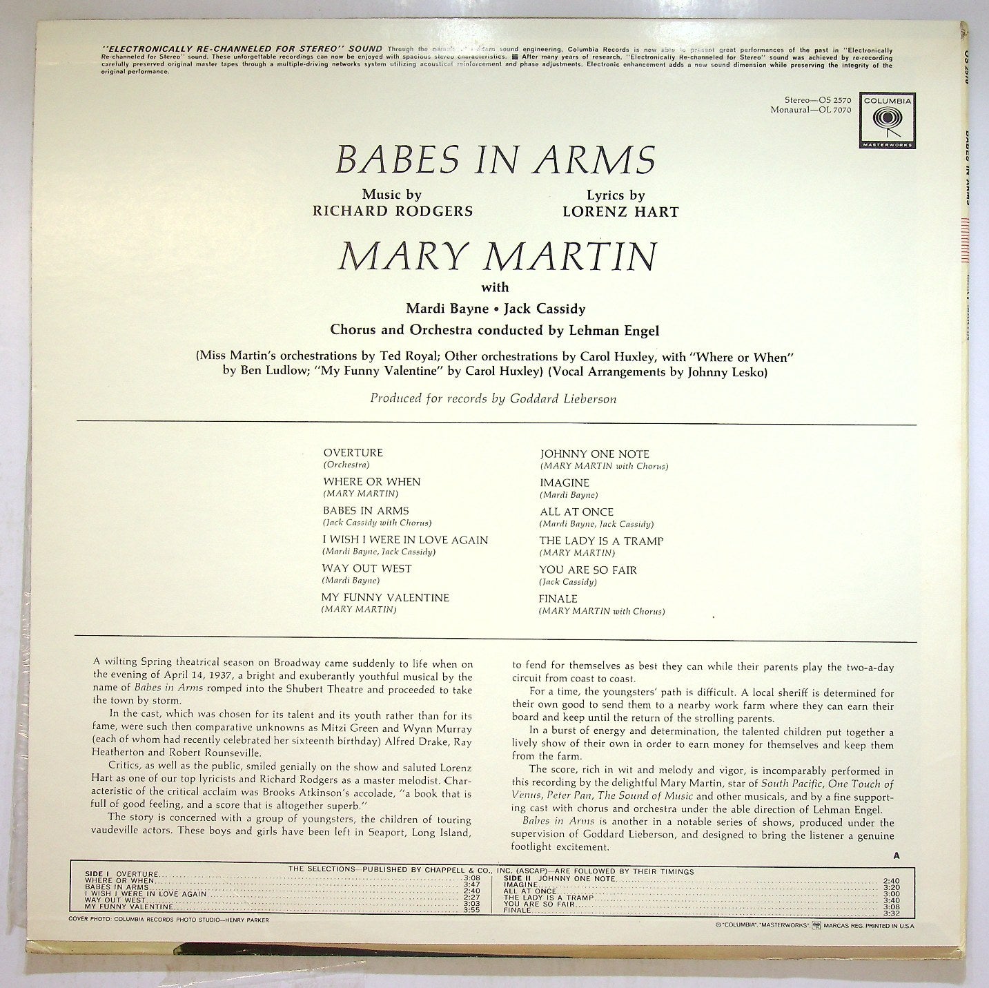 EBOND Rodgers And Hart / Mary Martin - Babes In Arms Vinile V116067