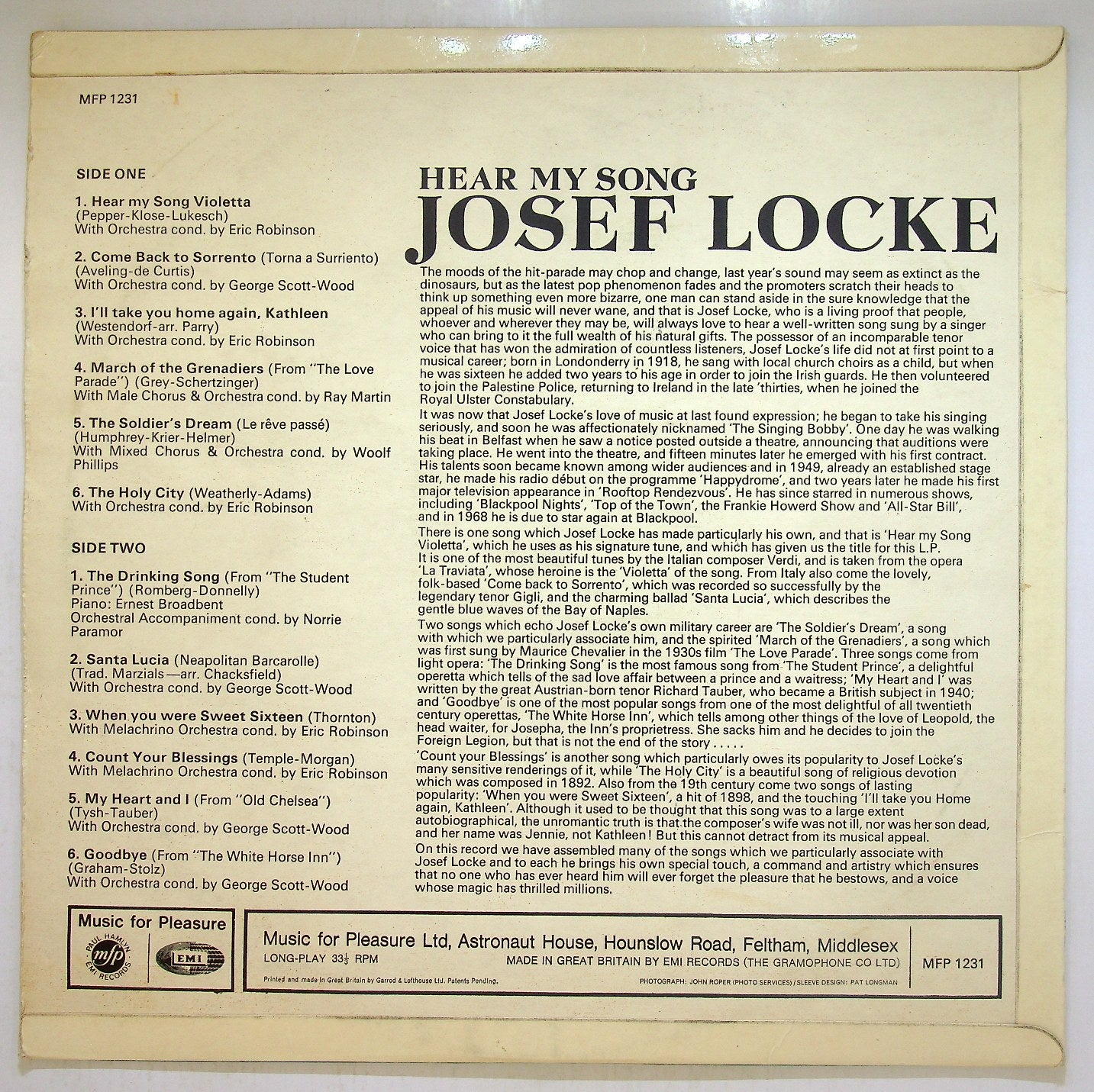 EBOND Josef Locke - Hear My Song Vinile V116083