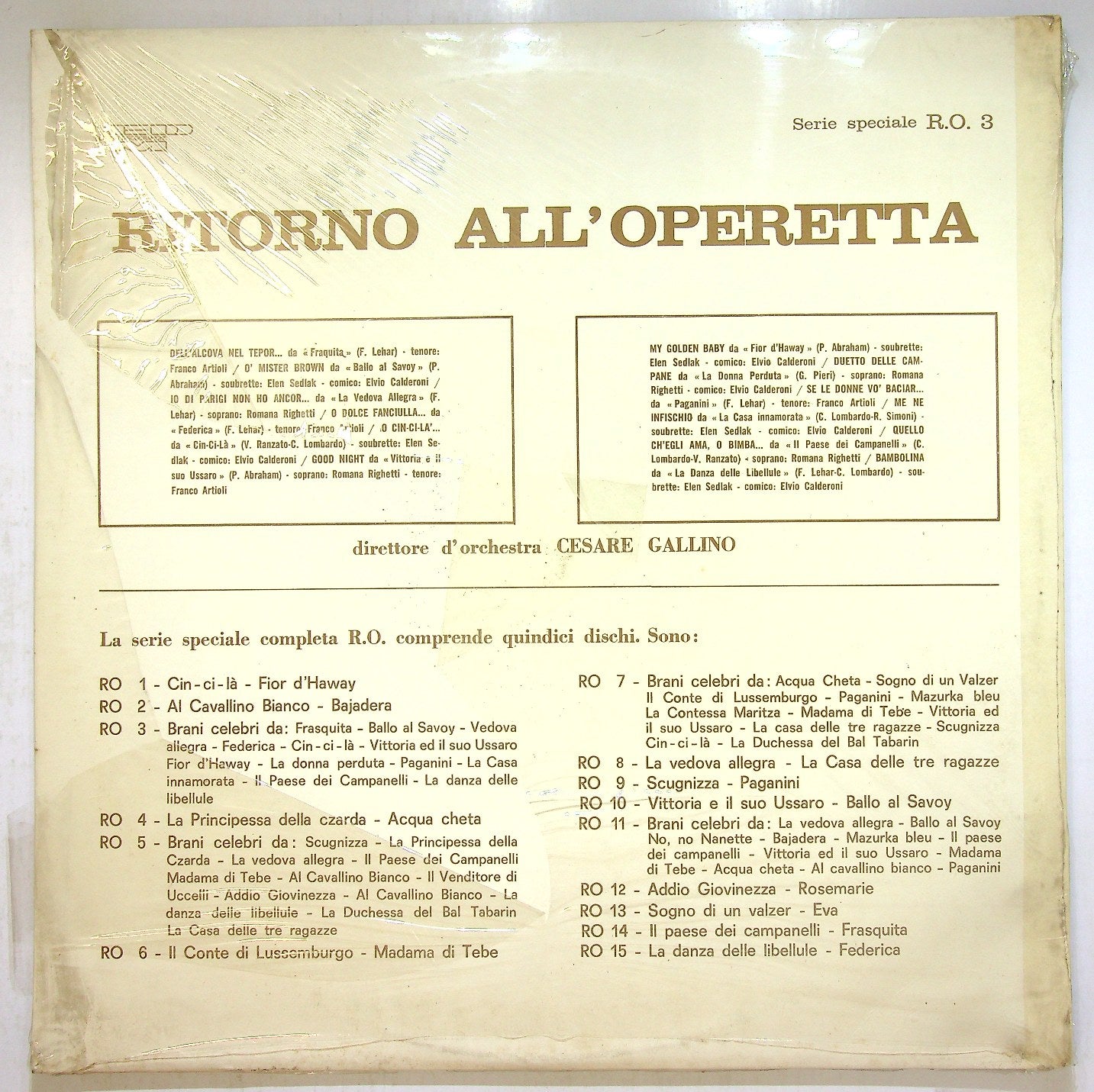 EBOND Ritorno All'Operetta - Brani Celebri Vinile V117050