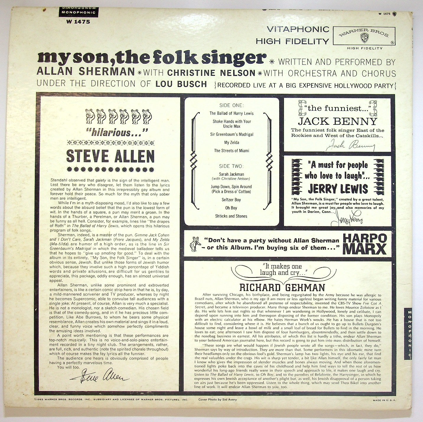 EBOND Allan Sherman - My Son, The Folk Singer Vinile V117125