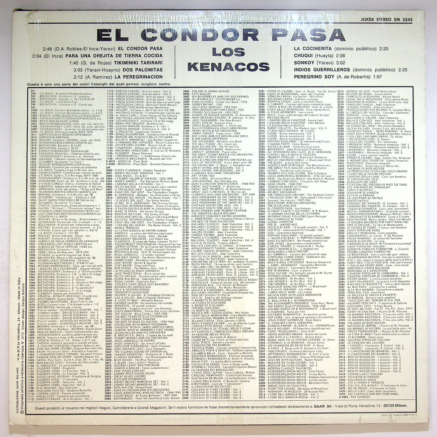 EBOND Los Kenacos - El Condor Pasa Vinile V118073