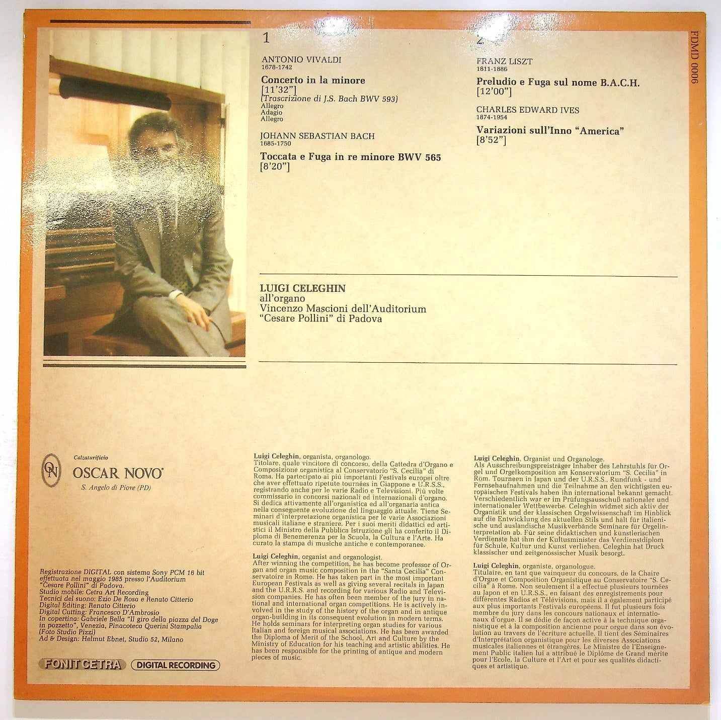 EBOND Luigi Celeghin - Vivaldi / Bach / Liszt / Ives Vinile V118074