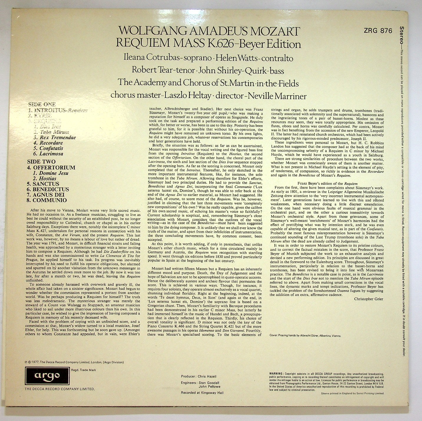 EBOND Mozart - Requiem Vinile V118086