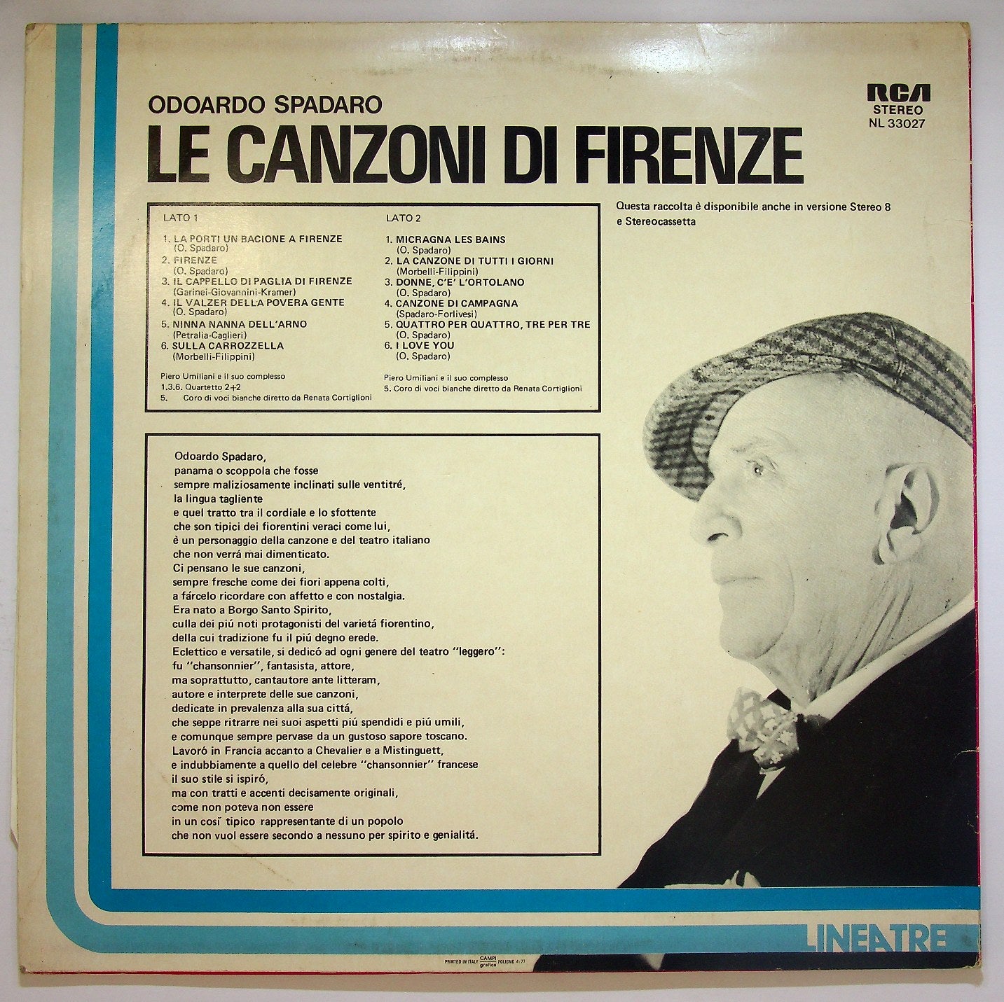 EBOND Odoardo Spadaro - Le Canzoni Di Firenze Vinile V118100