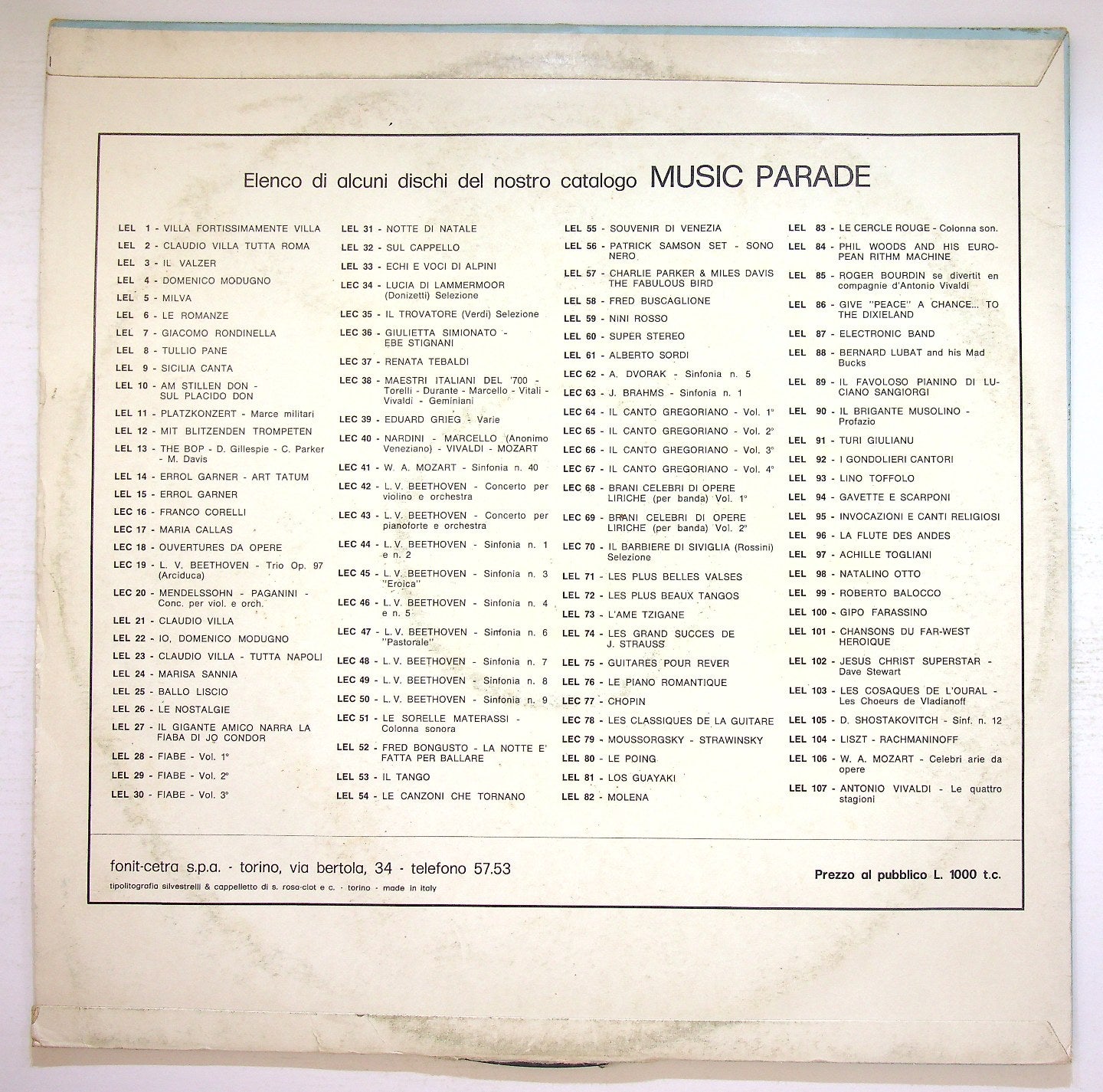 EBOND Jean-Claude Fohrenbach Vinile V120132