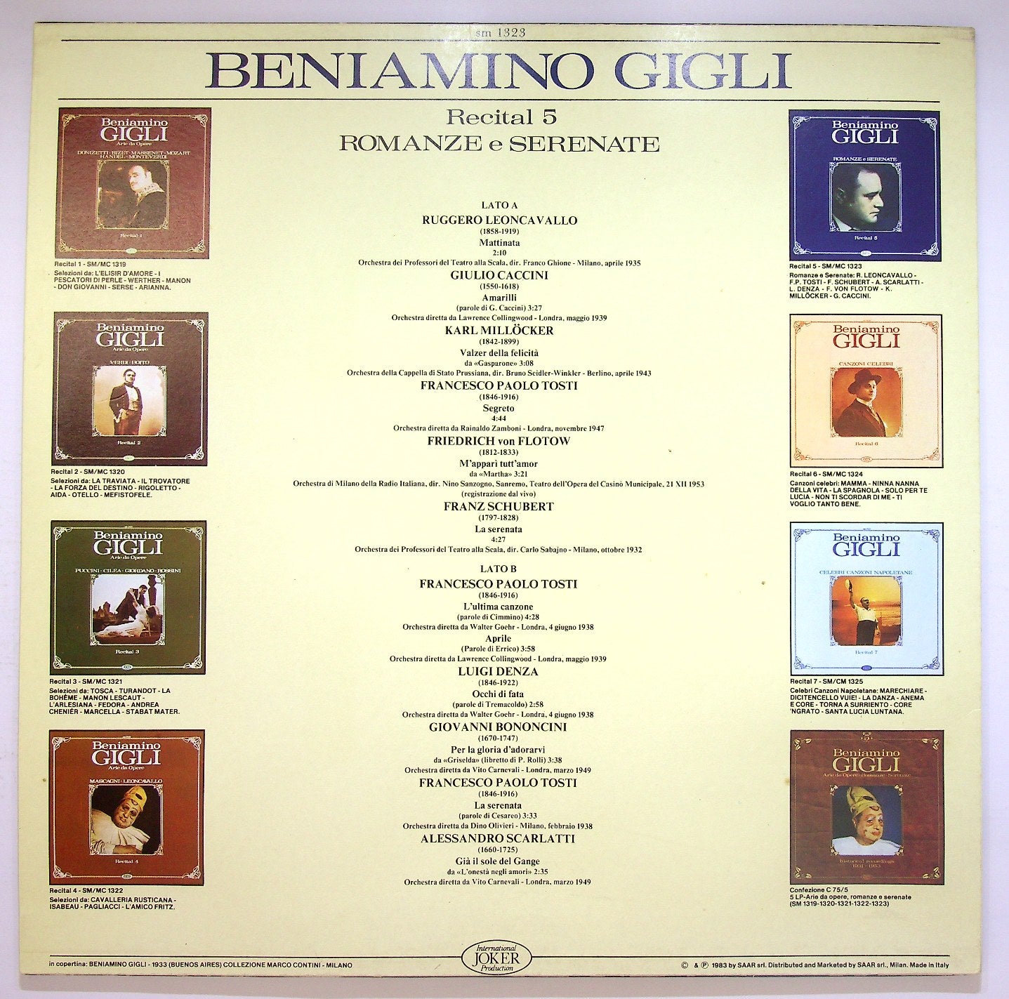 EBOND Beniamino Gigli - Recital 5 - Romanze E Serenate Vinile V121002