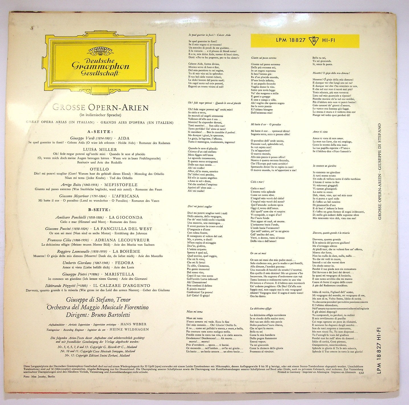 EBOND Giuseppe di Stefano - Great Opera Arias Vinile V121004