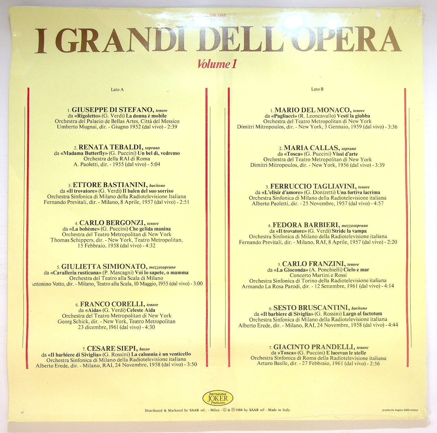 EBOND Various - I Grandi Dell'Opera Volume 1 Vinile V121005