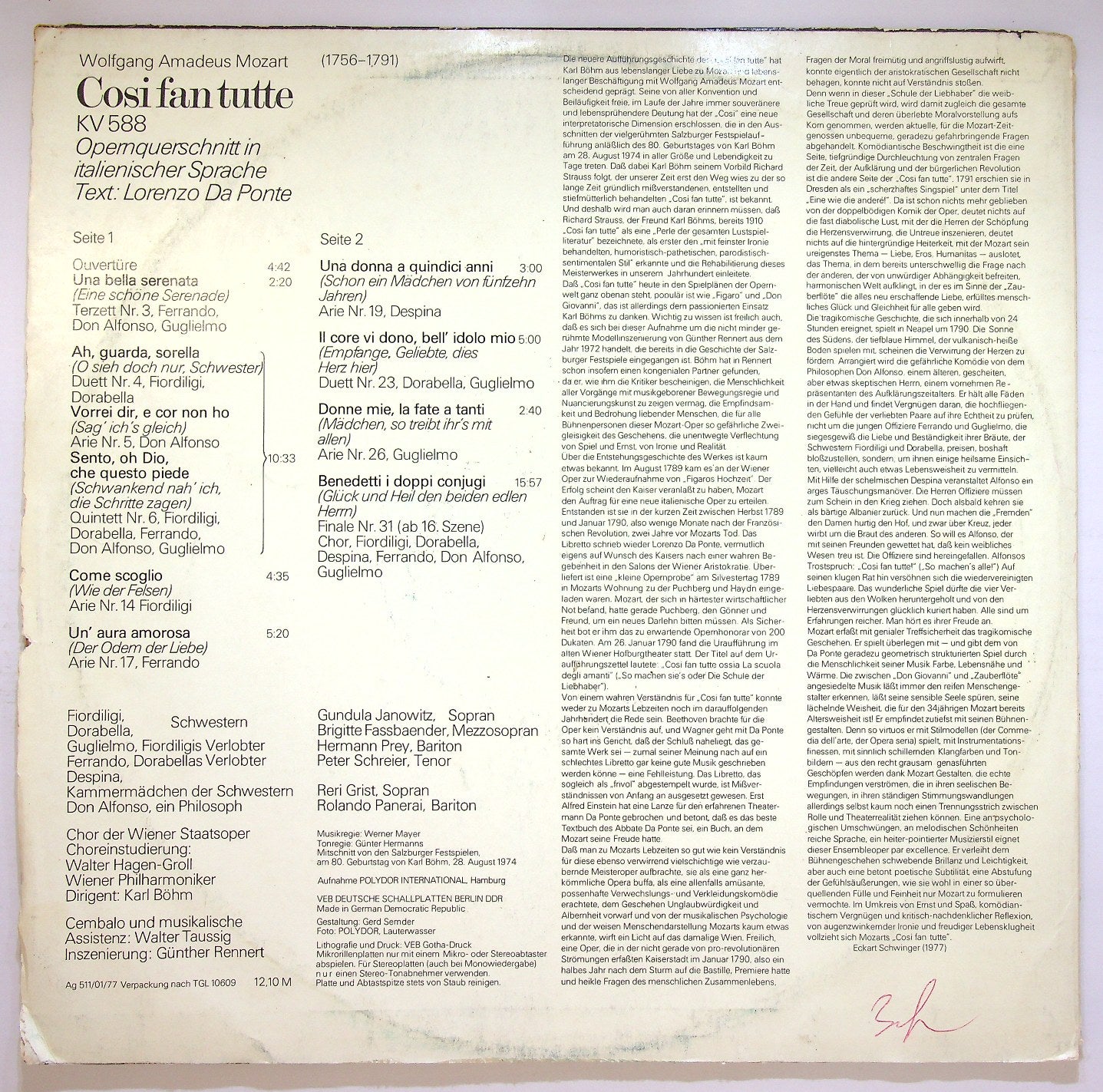 EBOND Wiener Staatsopernchor - Cosi Fan Tutte Vinile V121012