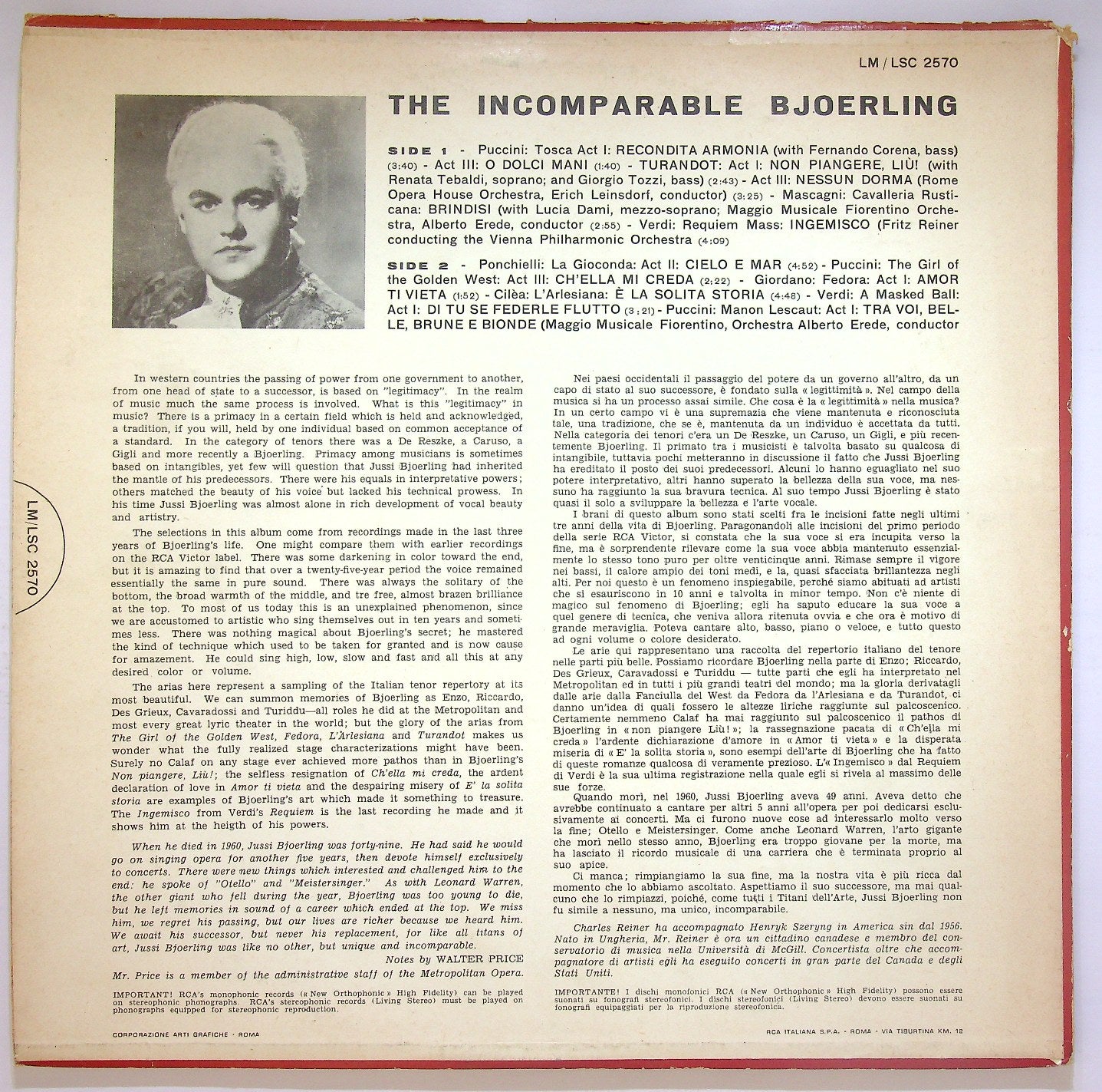 EBOND Jussi Bjoerling - The Incomparable Bjoerling Vinile V121015