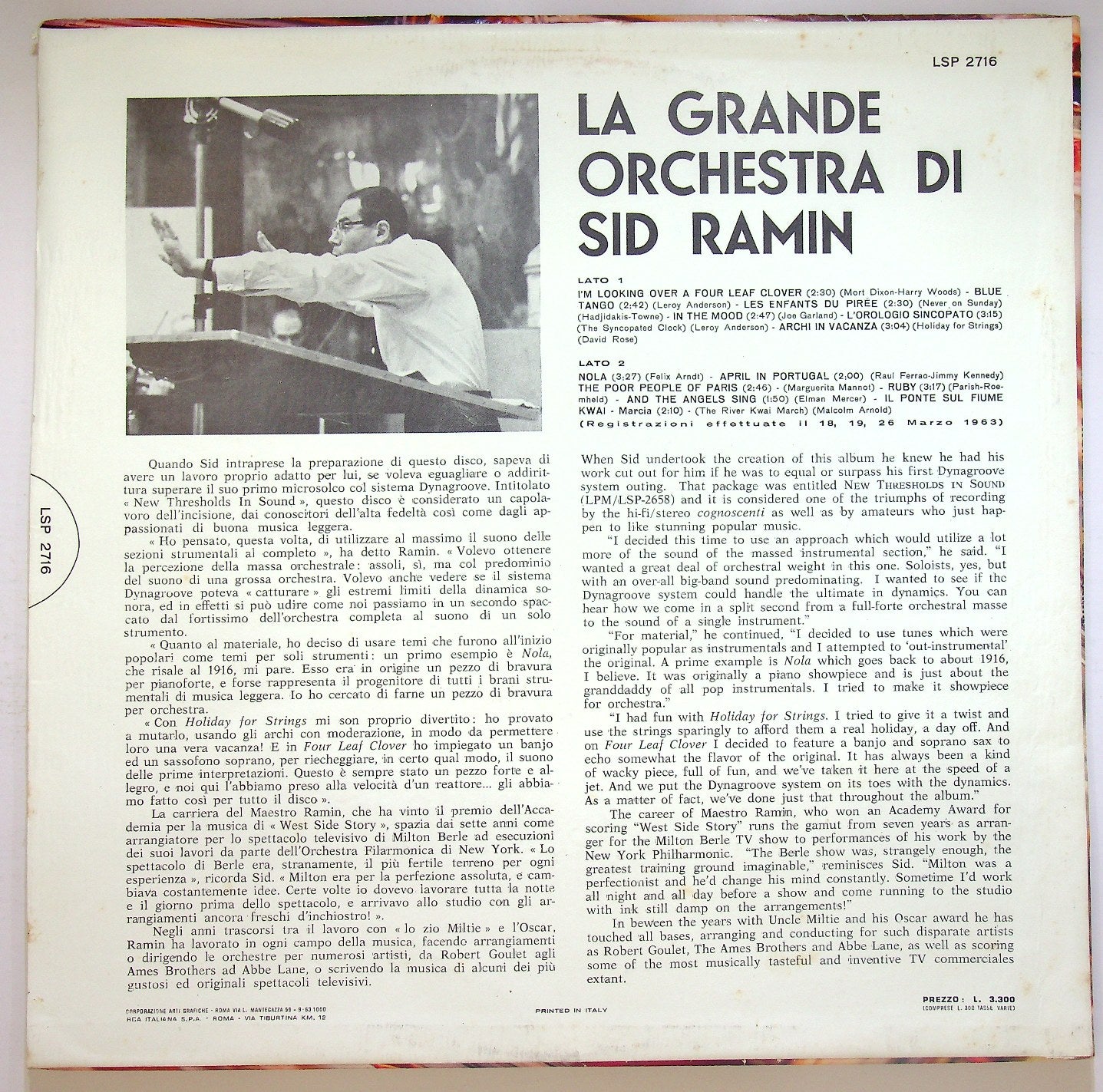 EBOND La Grande Orchestra Di Sid Ramin Vinile V121026
