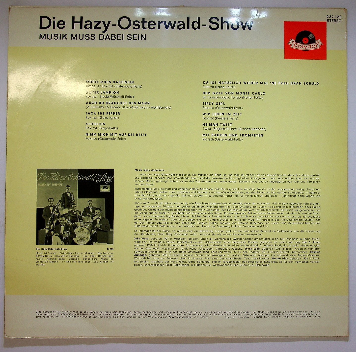EBOND Die Hazy-Osterwald-Show - Musik Muss Dabei Sein Vinile V121031