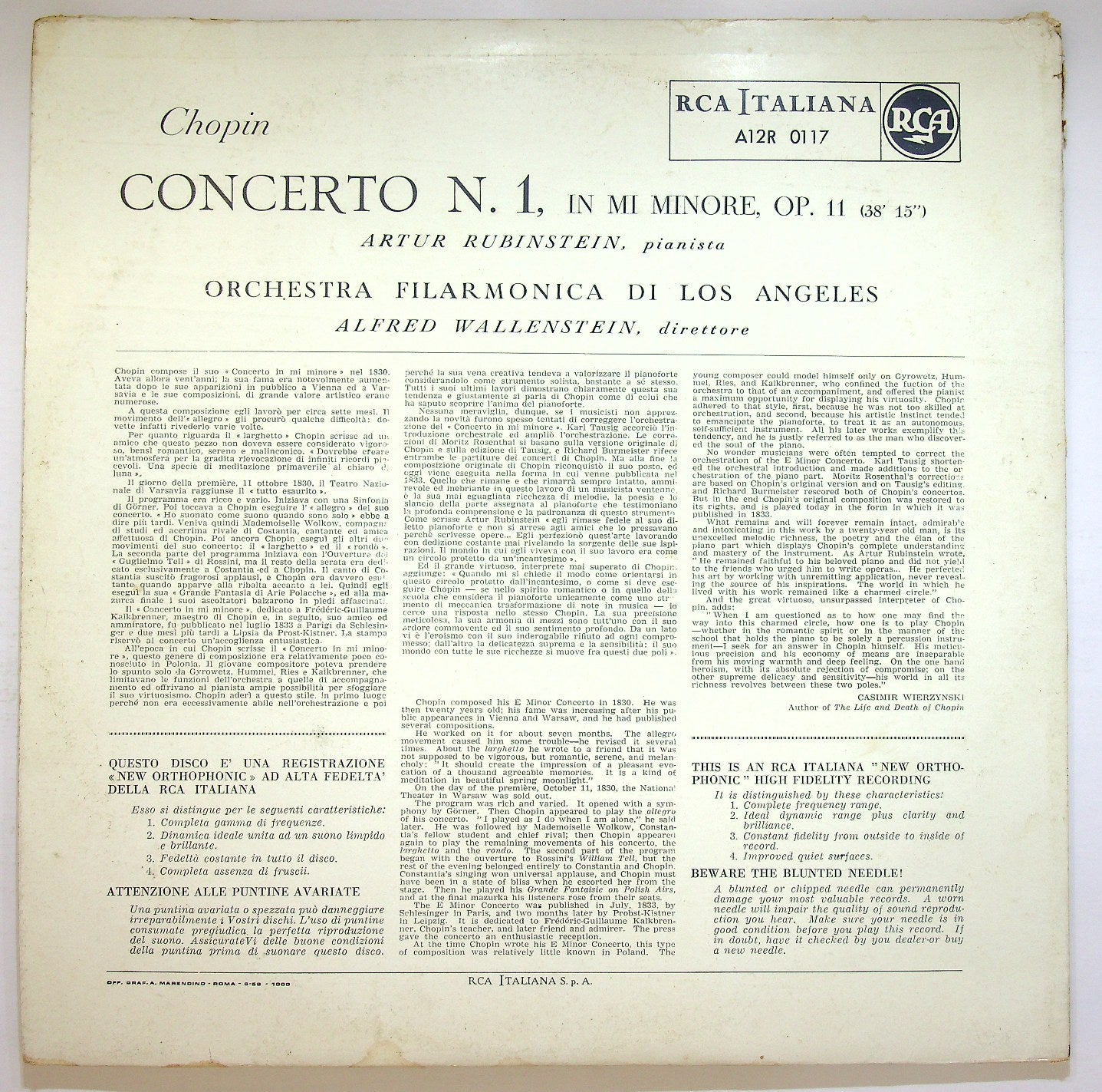 EBOND Chopin - Concerto N° 1 Vinile V121041