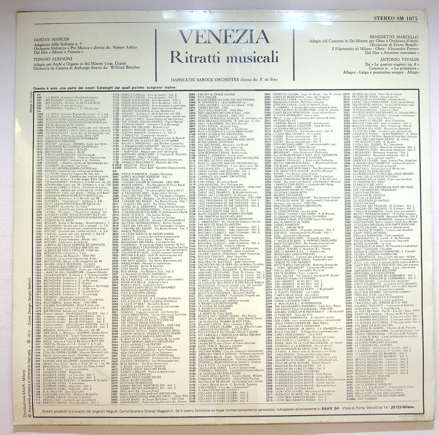 EBOND Albinoni Vivaldi Marcello - Venezia - Ritratti Musicali Vinile V121045