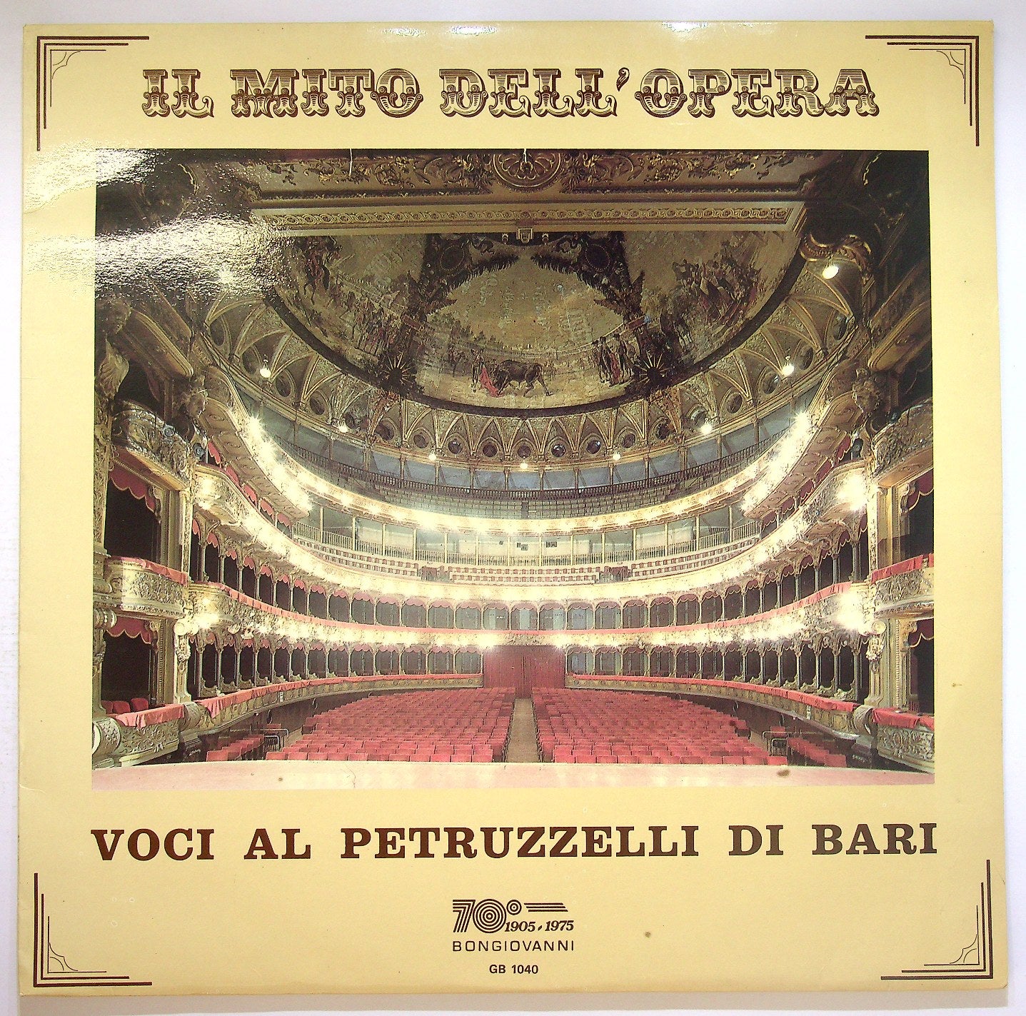 EBOND Il Mito Dell' Opera - Voci al Petruzzelli di Bari Vinile V121052 –  Ebond