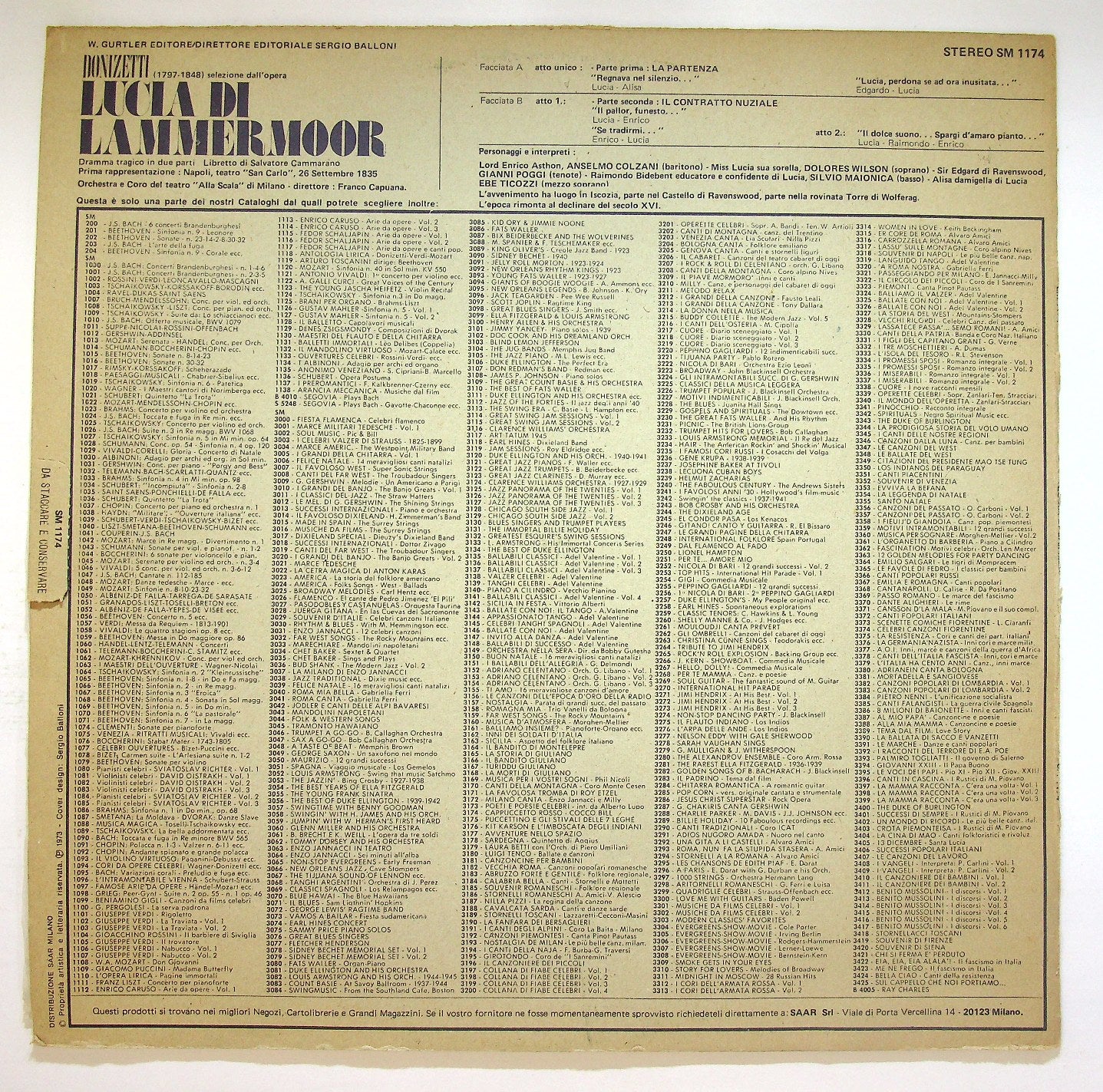 EBOND Gaetano Donizetti selezione dall'opera Lucia di Lammermoor Vinile V121053