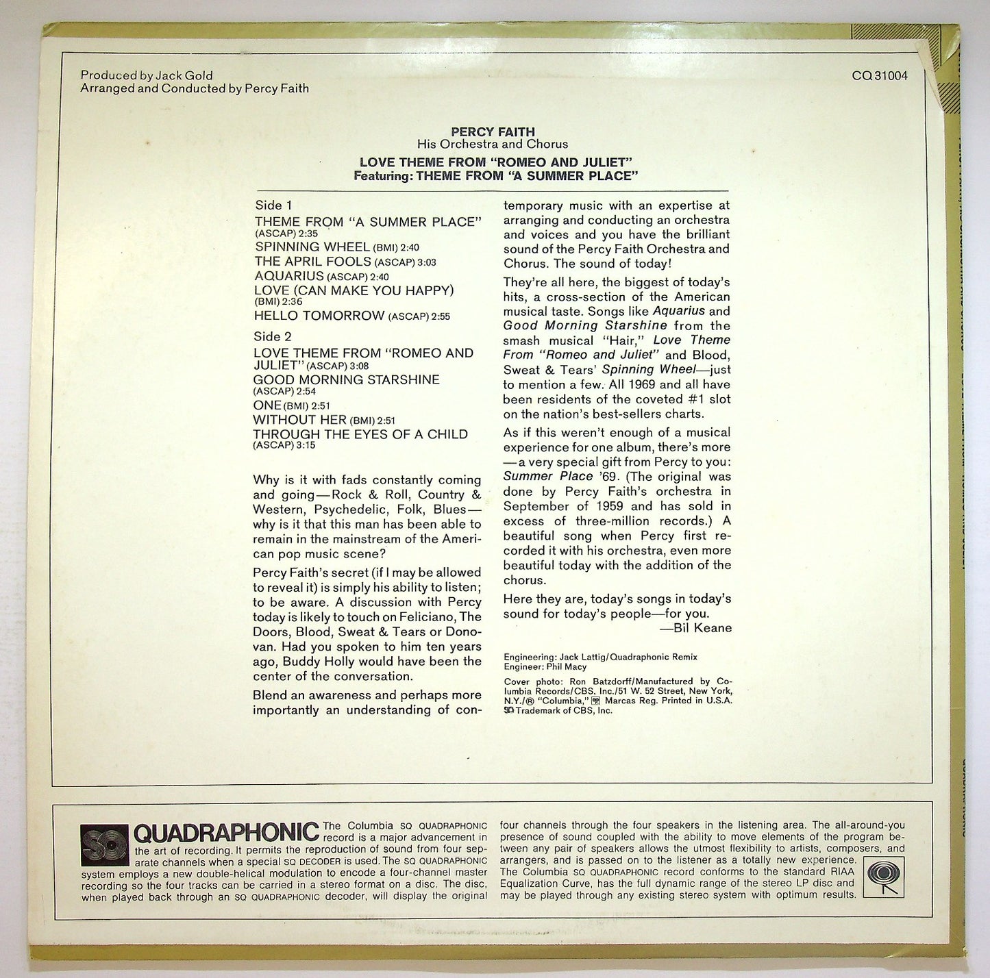 EBOND Percy Faith - Love Theme From ''Romeo And Juliet'' Vinile V121060