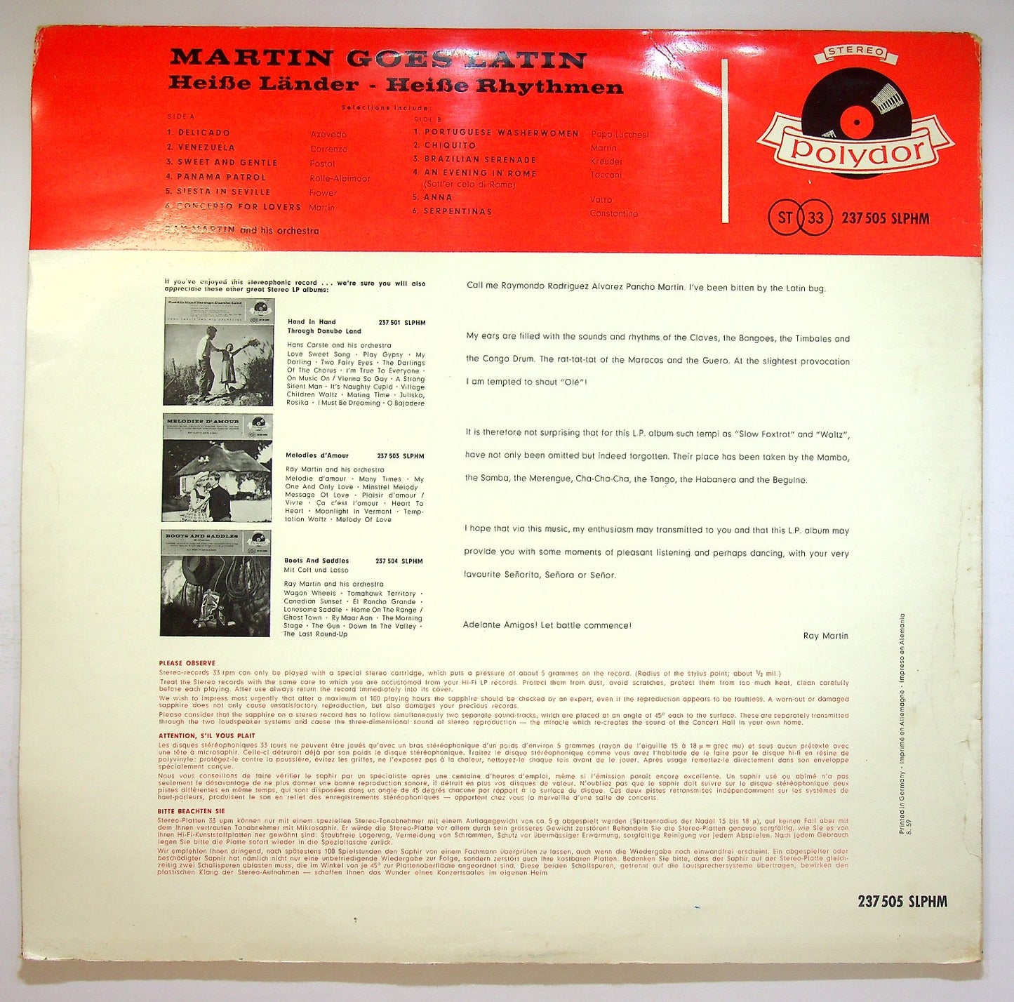 EBOND Ray Martin And His Orchestra - Martin Goes Latin Vinile V121071