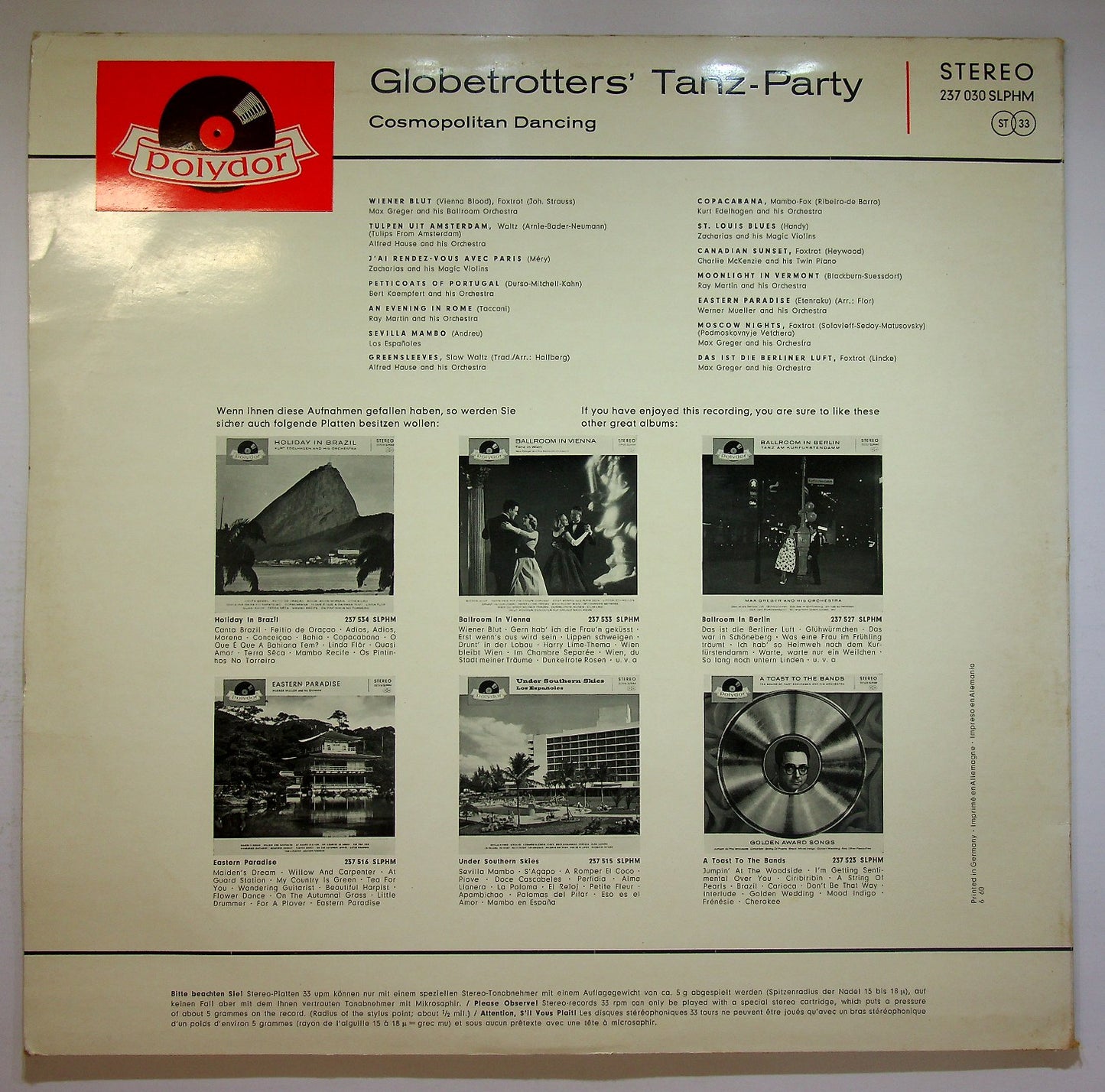 EBOND Various - Globetrotters' Tanz-Party - Cosmopolitan Dancing Vinile V121075
