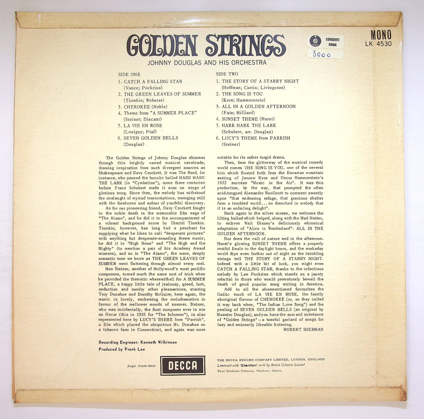EBOND Johnny Douglas And His Orchestra - Golden Strings Vol. 1 Vinile V121086