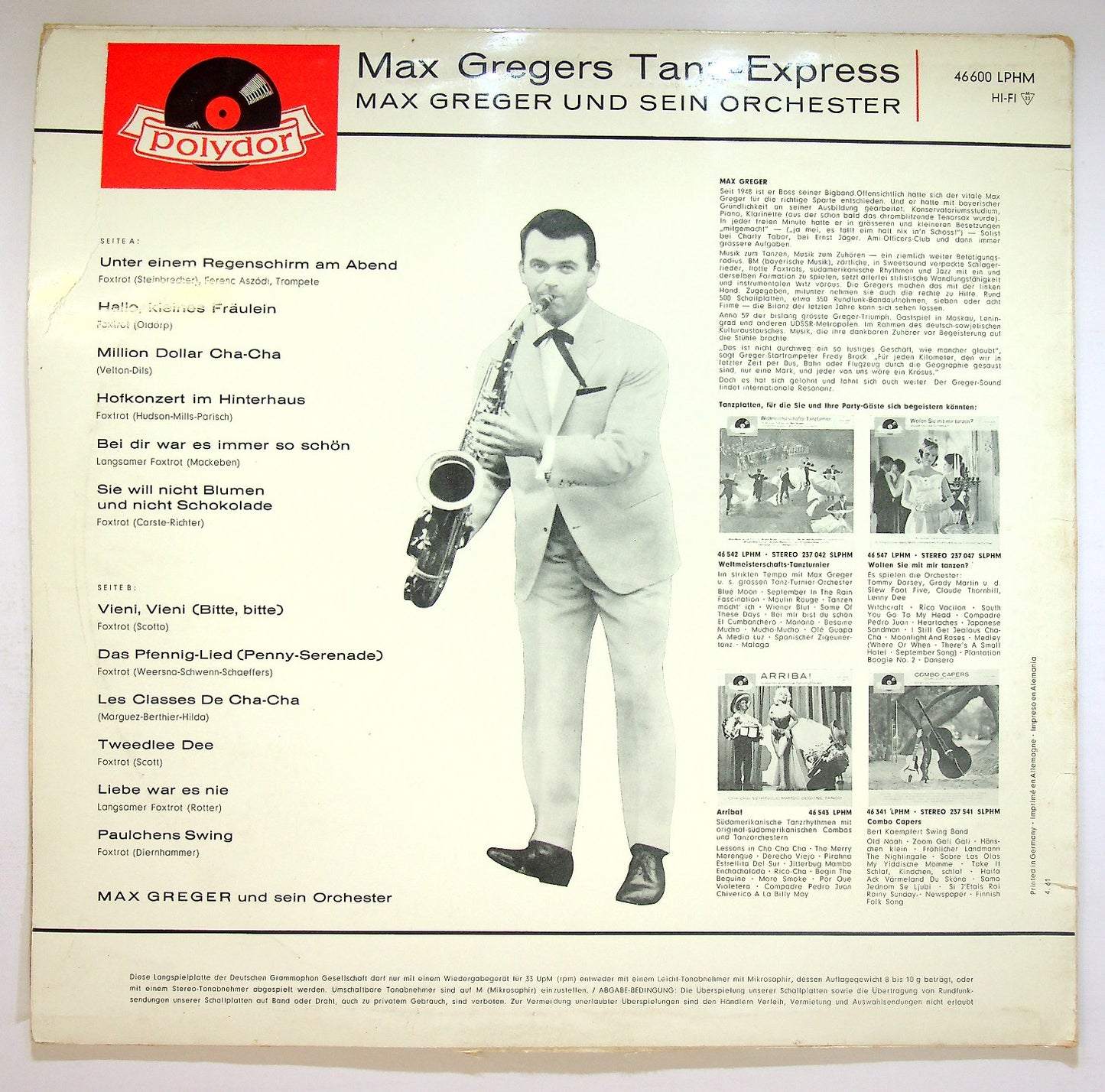 EBOND Max Greger Und Sein Orchester - Max Gregers Tanz-Express Vinile V121090