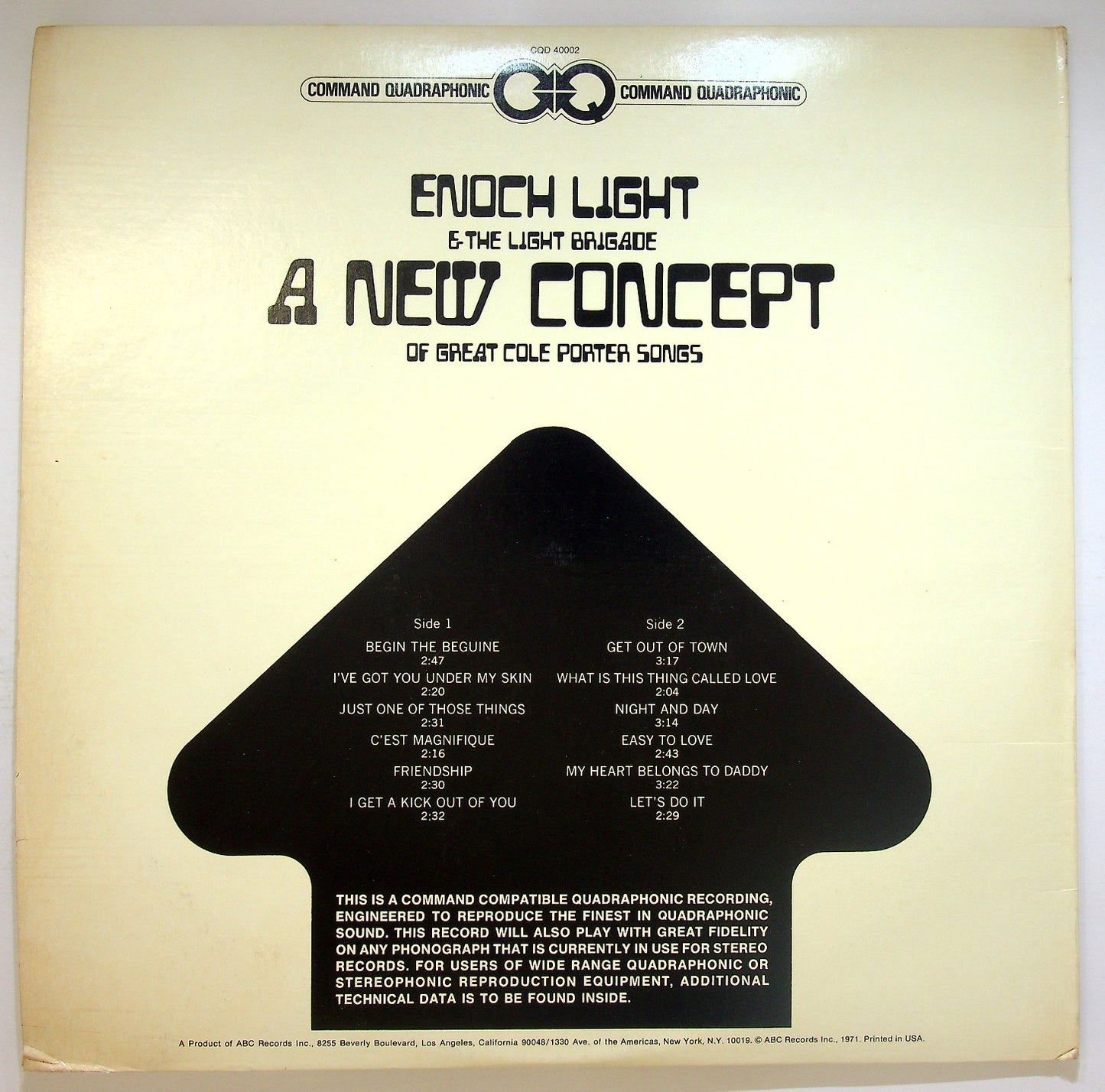 EBOND Enoch Light - A New Concept Of Great Cole Porter Songs Vinile V121096