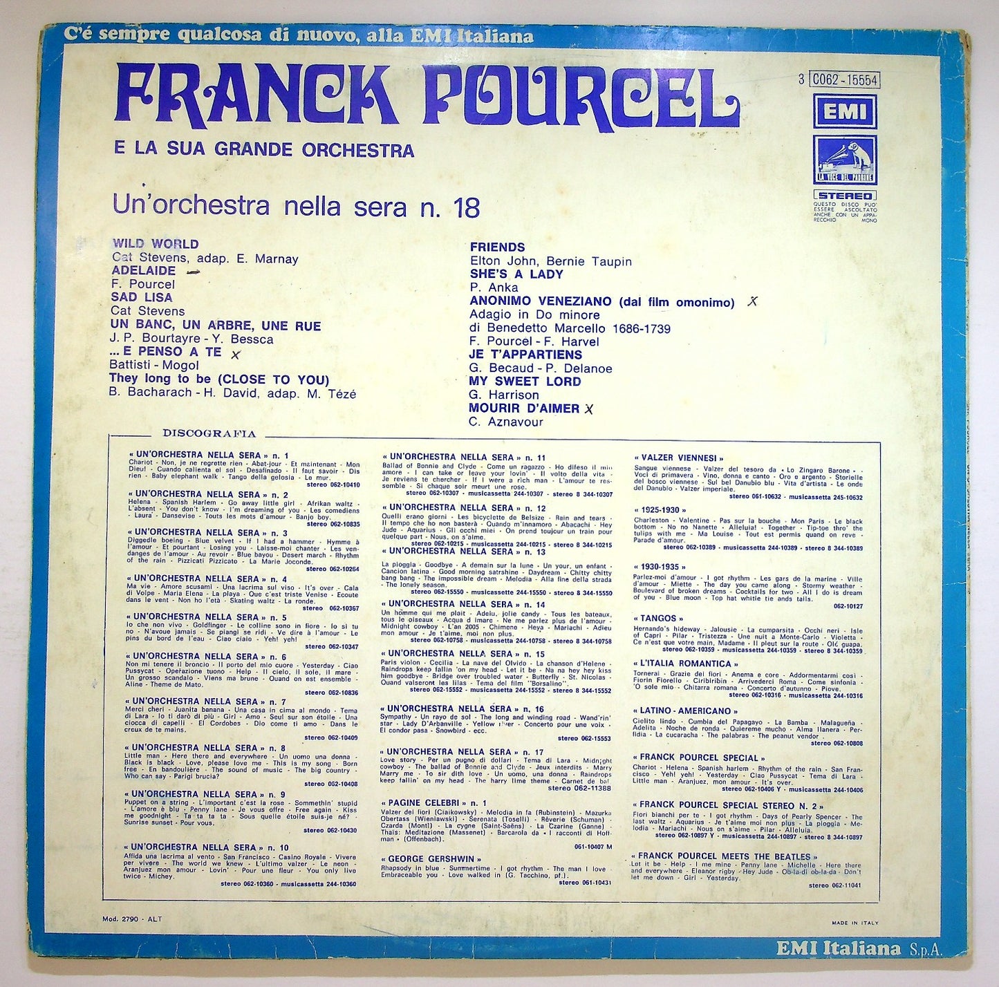 EBOND Franck Pourcel - Un'orchestra Nella Sera N. 18 Vinile V121102
