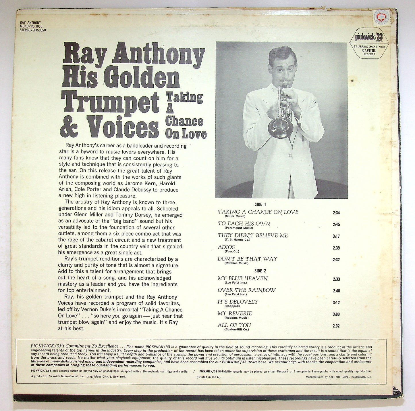 EBOND Ray Anthony - Taking A Chance On Love Vinile V121139