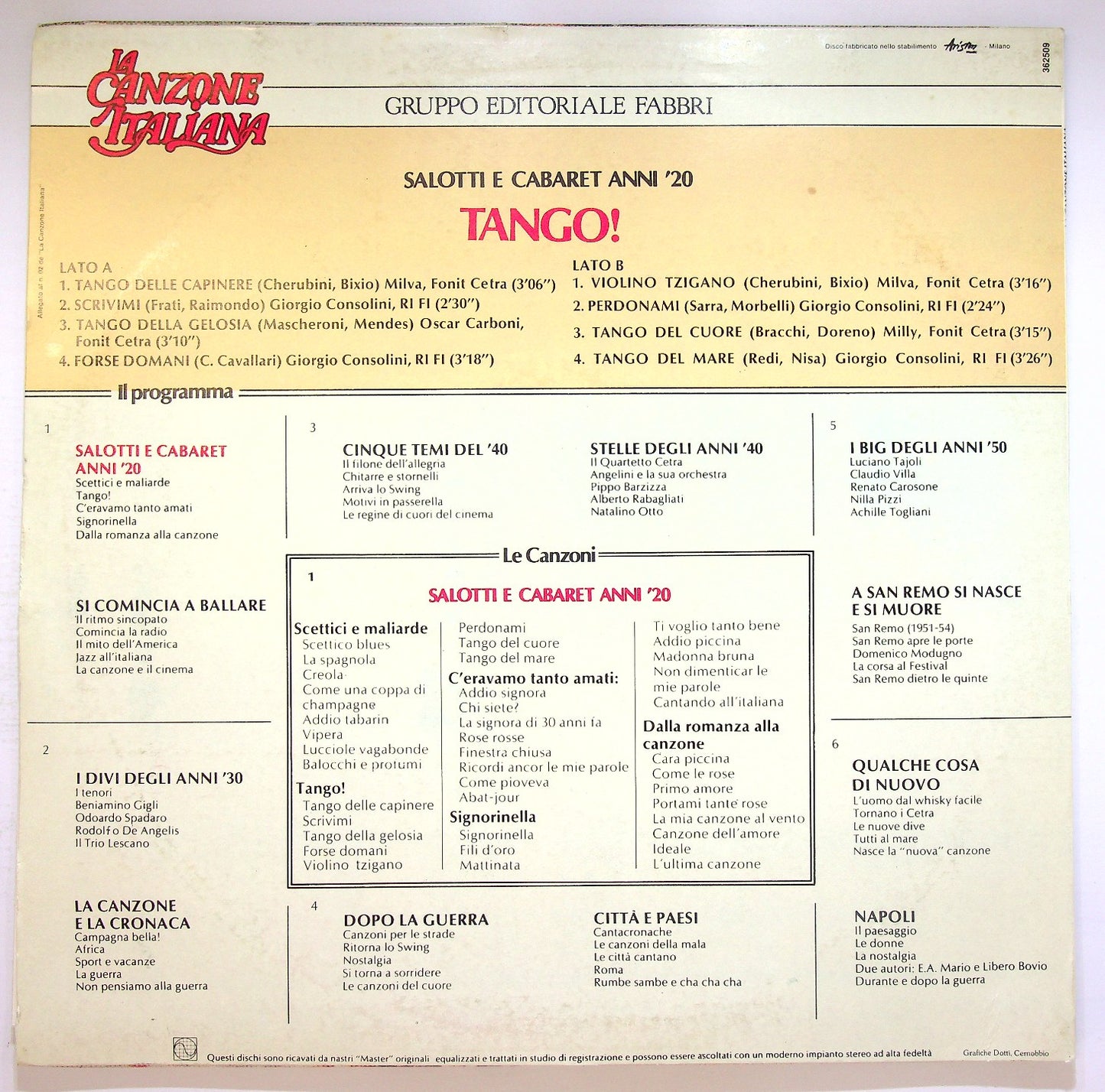 EBOND Various - Salotti E Cabaret Anni '20: 'Tango !' Vinile V122024