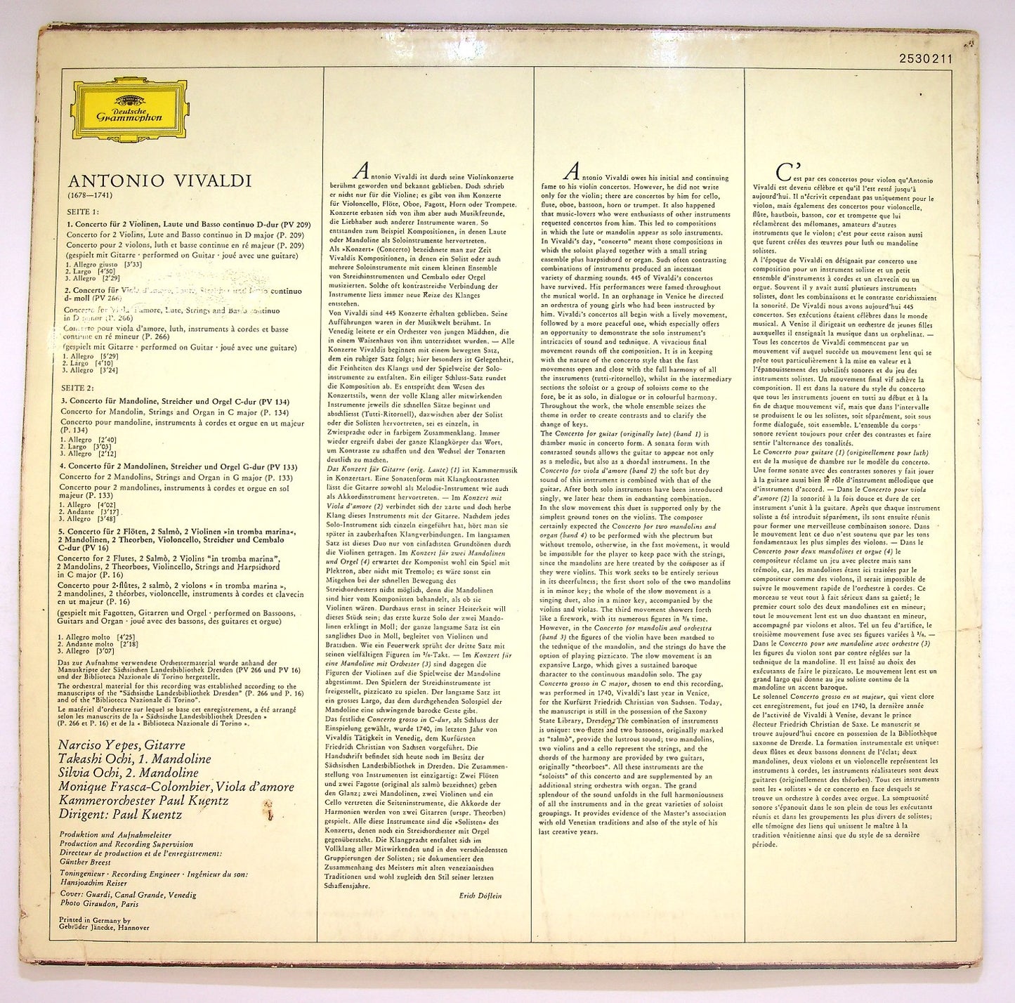 EBOND Antonio Vivaldi - Samtliche Konzerte Fur Laute Und Vinile V123012