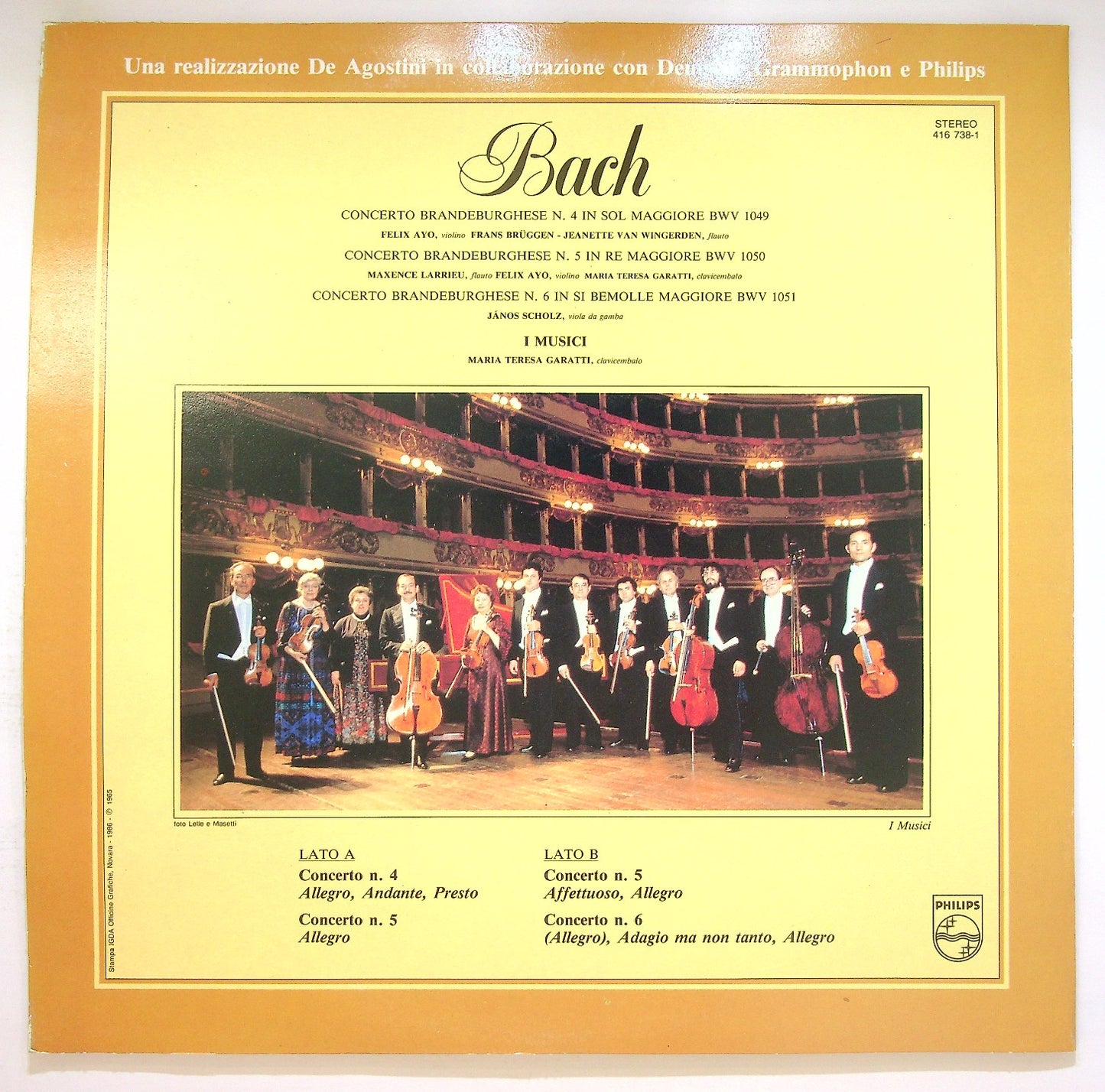 EBOND Bach - Concerti Brandeburghesi N. 4 - 5 - 6 Vinile V123031