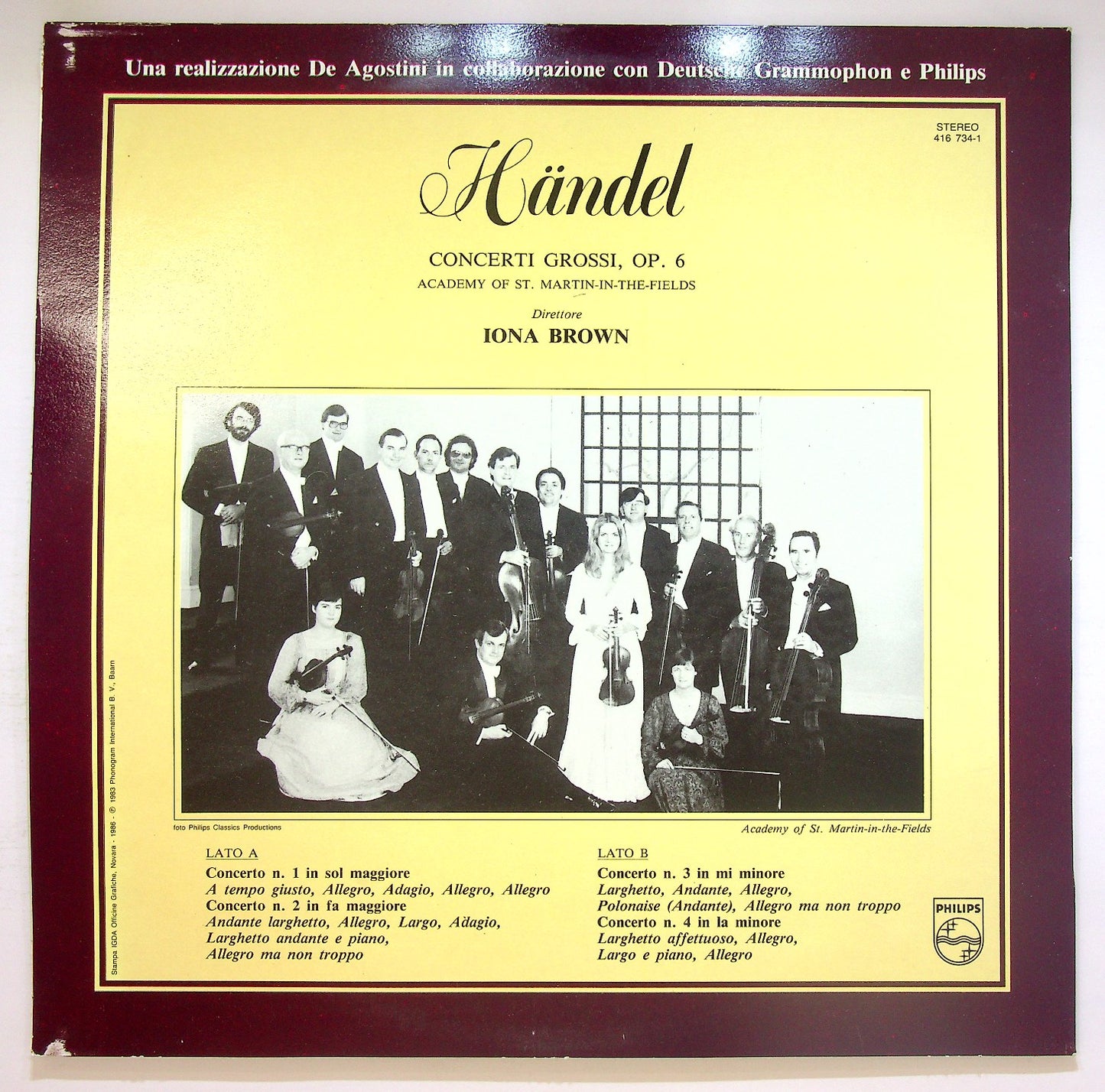 EBOND Handel - Iona Brown - Concerti Grossi, Op. 6 Vinile V123033