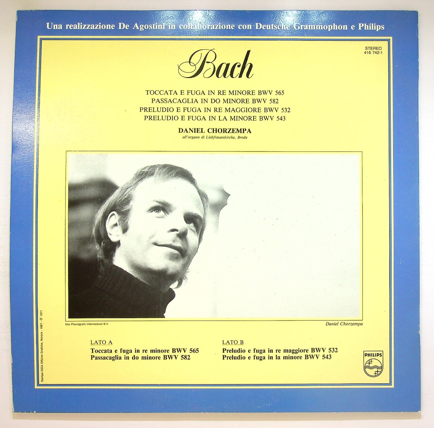 EBOND Bach - Daniel Chorzempa - 4 Composizioni Per Organo Vinile V123035