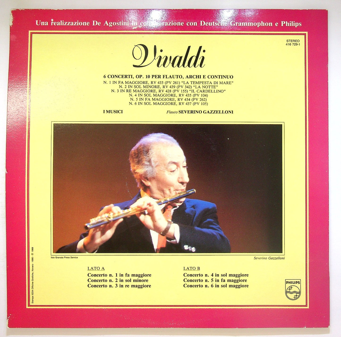 EBOND Vivaldi - 6 Concerti, Op. 10 Per Flauto, Archi E Continuo Vinile V123036